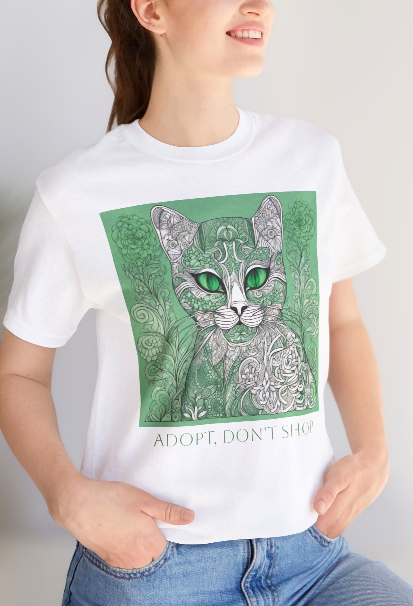 Wild Cat Art T-Shirt – “Adopt Don’t Shop” Animal Rescue Tee for Cat & Dog Lovers | Meaningful Gift for Pet Adoption Supporters product thumbnail image Wild Cat Art T-Shirt – “Adopt Don’t Shop” Animal Rescue Tee for Cat & Dog Lovers | Meaningful Gift for Pet Adoption Supporters product thumbnail image