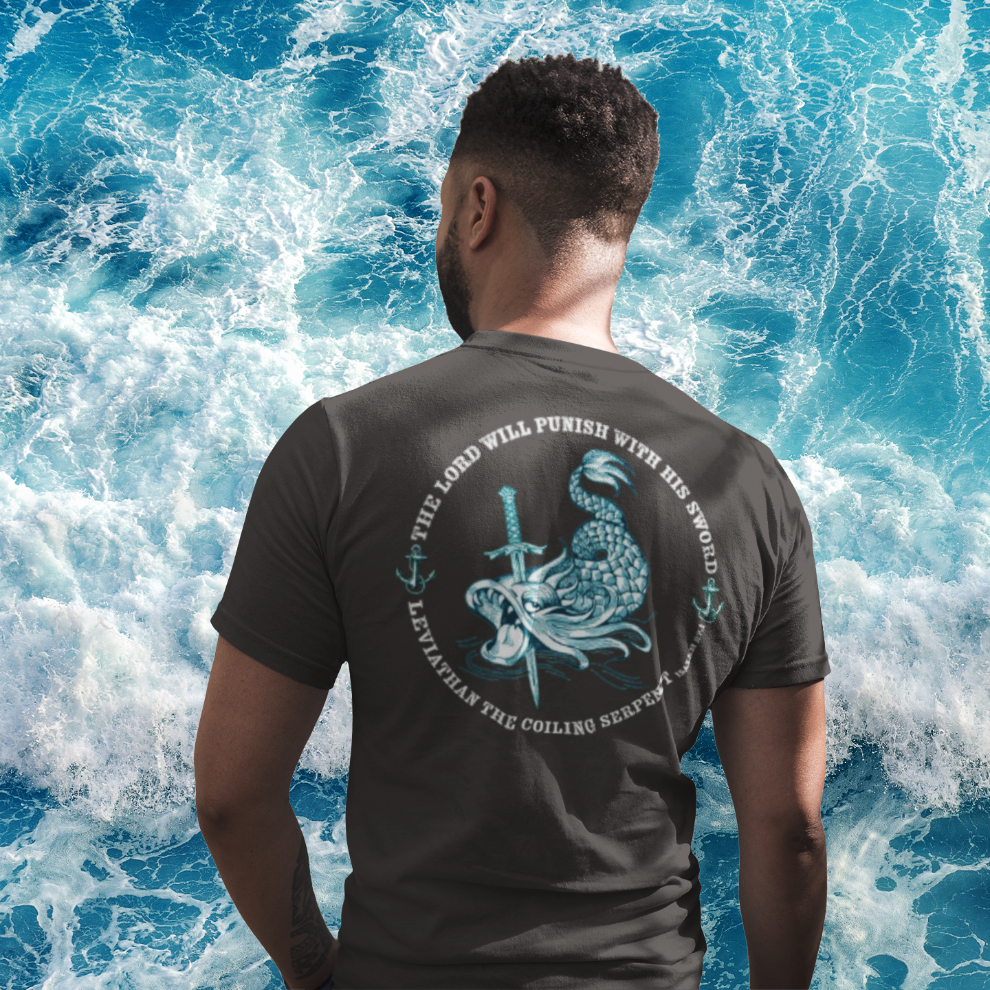 LEVIATHAN'S DEMISE Men's Graphic Tee, Edgy Streetwear, Perfect for Casual Outings, Unique Menswear