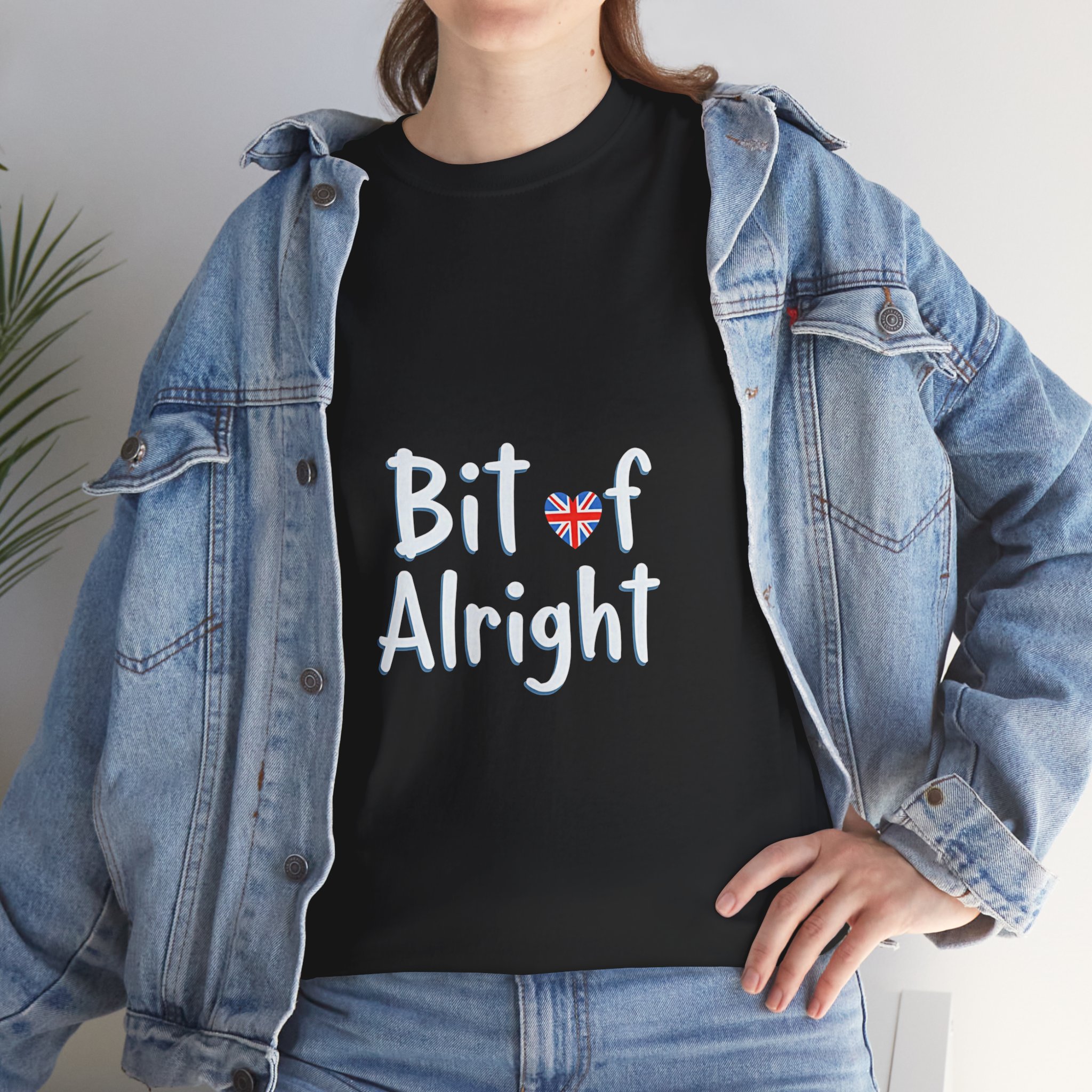 Unisex Heavy Cotton Tee – Bit of Alright, Casual Wear, Gift for Friends, Funny Graphic Tee, Everyday Comfort, Cool Trendy Shirt product thumbnail image