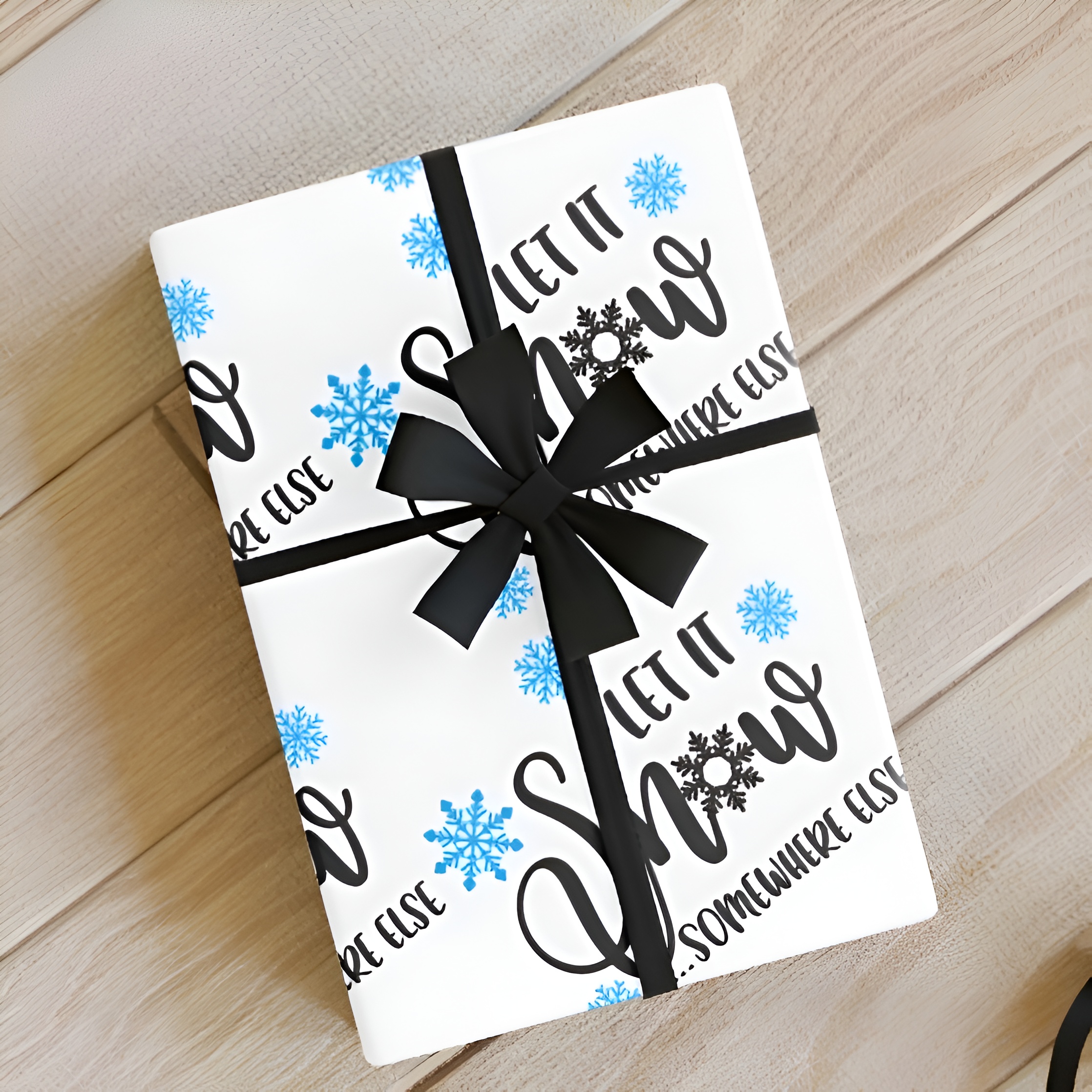 Let it Snow "Somewhere else"- Holiday Gift Wrapping Paper Roll - Christmas Theme, Eco-friendly, Gift Wrap, Seasonal Décor, Party Supplies, Santa & Grinch Design product thumbnail image Let it Snow "Somewhere else"- Holiday Gift Wrapping Paper Roll - Christmas Theme, Eco-friendly, Gift Wrap, Seasonal Décor, Party Supplies, Santa & Grinch Design product thumbnail image