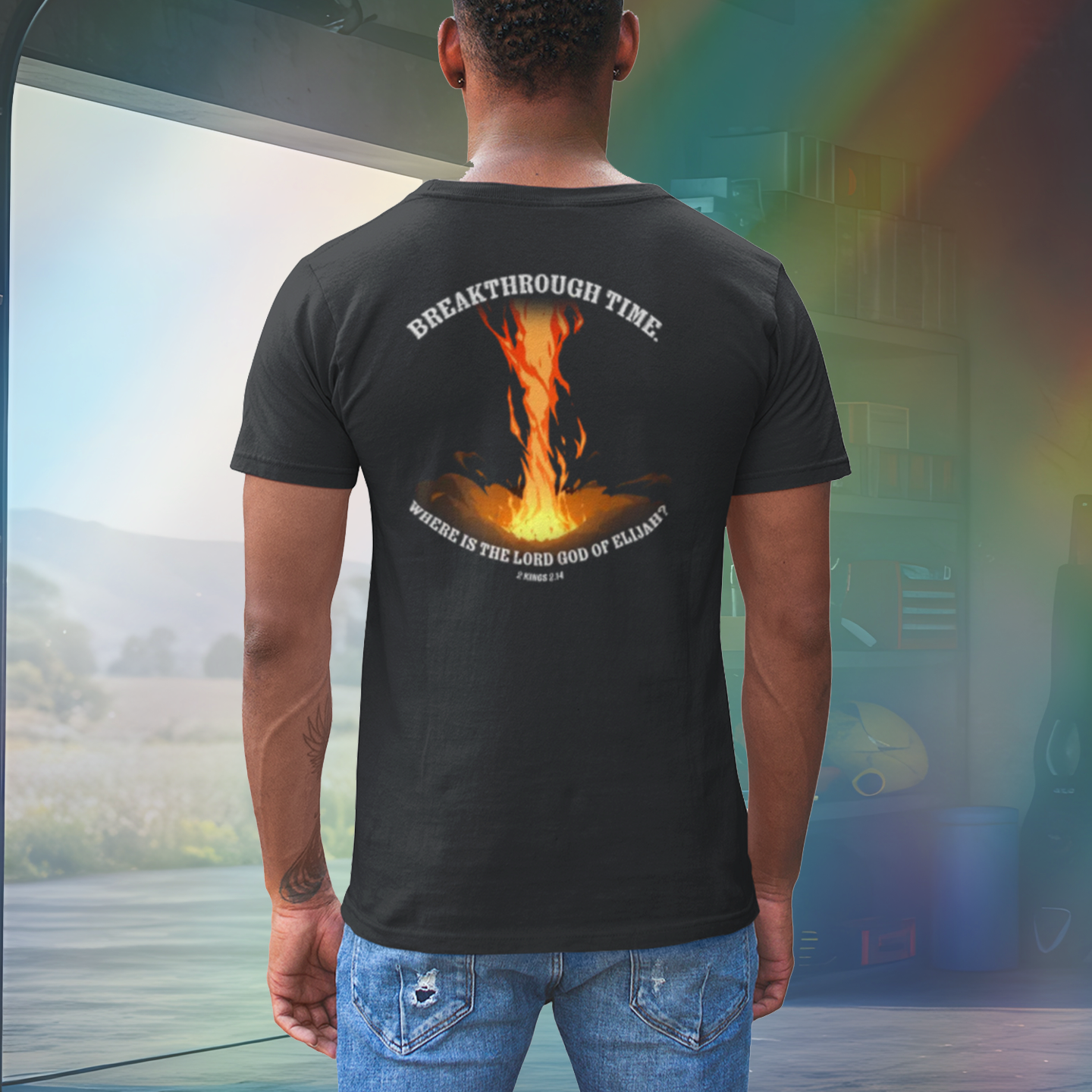 BREAKTHROUGH TIME Men's Graphic Tee, Edgy Streetwear, Perfect for Casual Outings, Great Gift for Dog Lovers, Unique Menswear, Ideal for Festivals