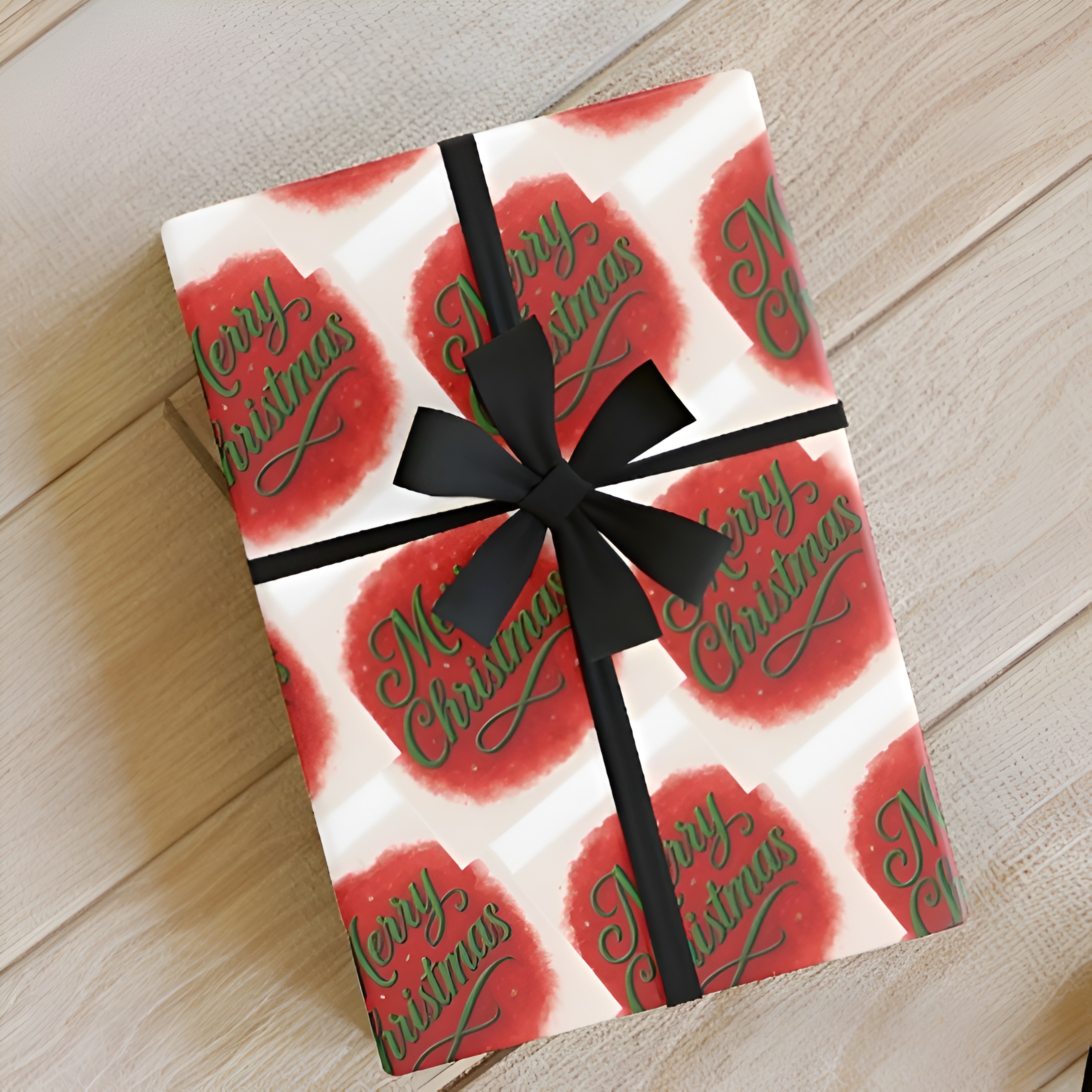 Merry Christmas Red &amp; Green- Holiday Gift Wrapping Paper Roll - Christmas Theme, Eco-friendly, Gift Wrap, Seasonal Décor, Party Supplies, Santa &amp; Grinch Design