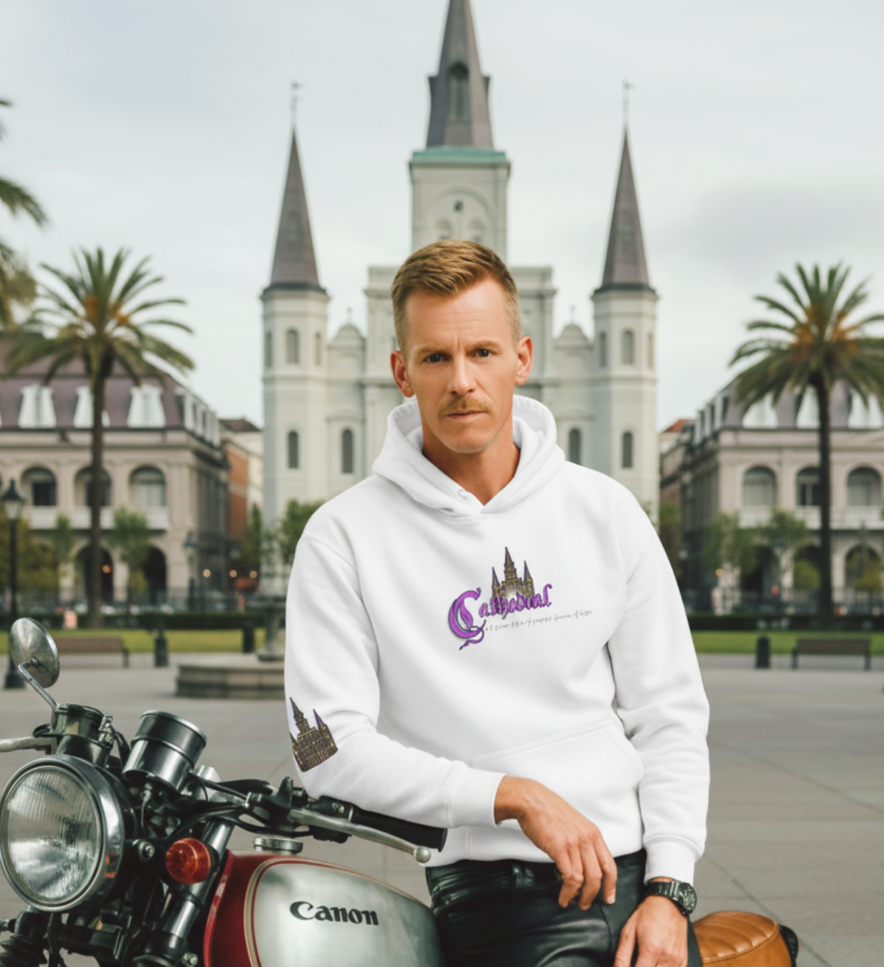 ZEAUXDIAC Cathedral Hoodie | Mystical New Orleans Astrology Sweatshirt, Unisex Celestial Streetwear, perfect gift for the cosmically inclined and New Orleans fans alike