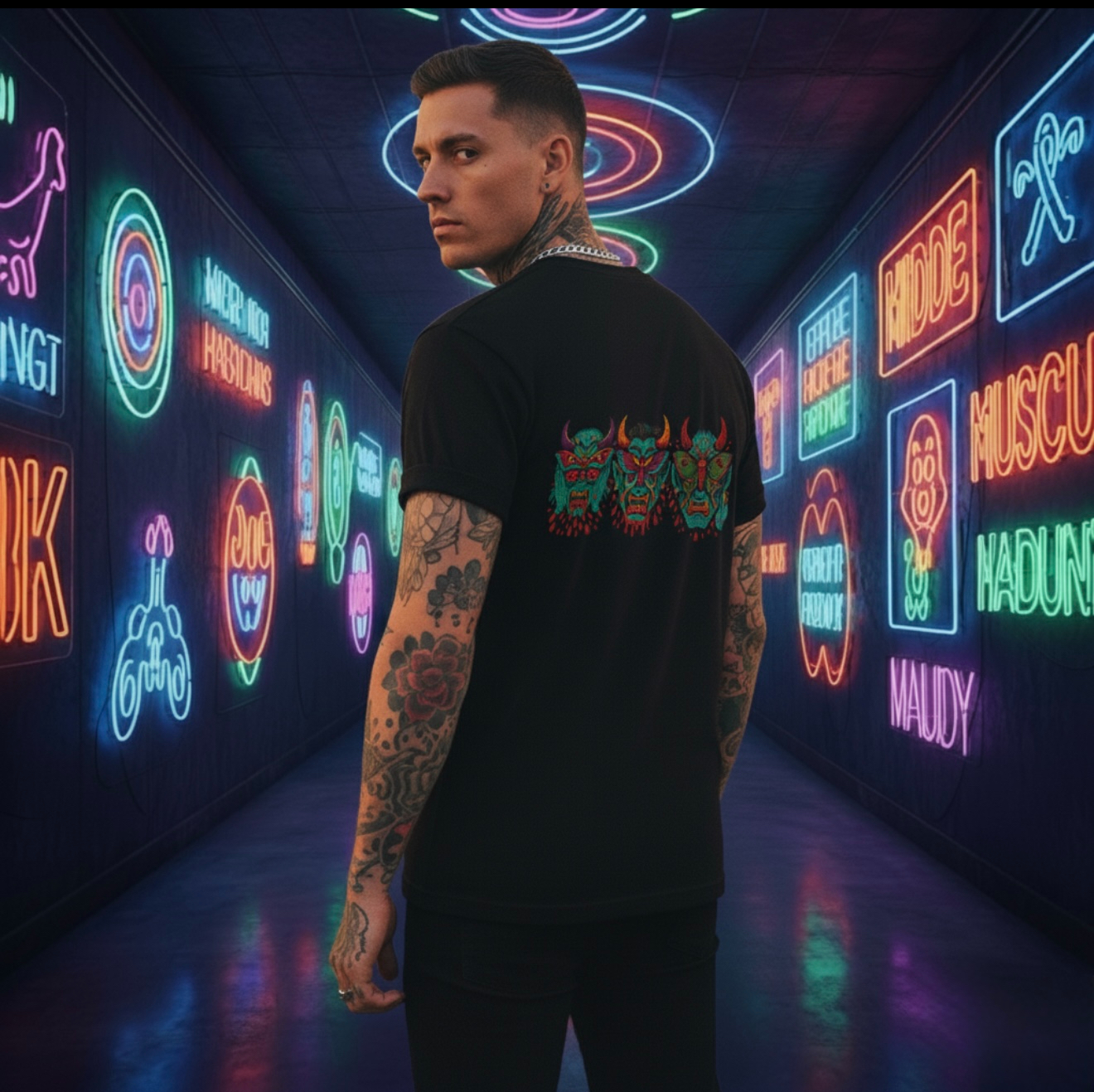 see no evil II  Demon Graphic Tee - Unisex T-Shirt for Halloween, Bohemian Style, Casual Wear, Unique Gift Idea product thumbnail image