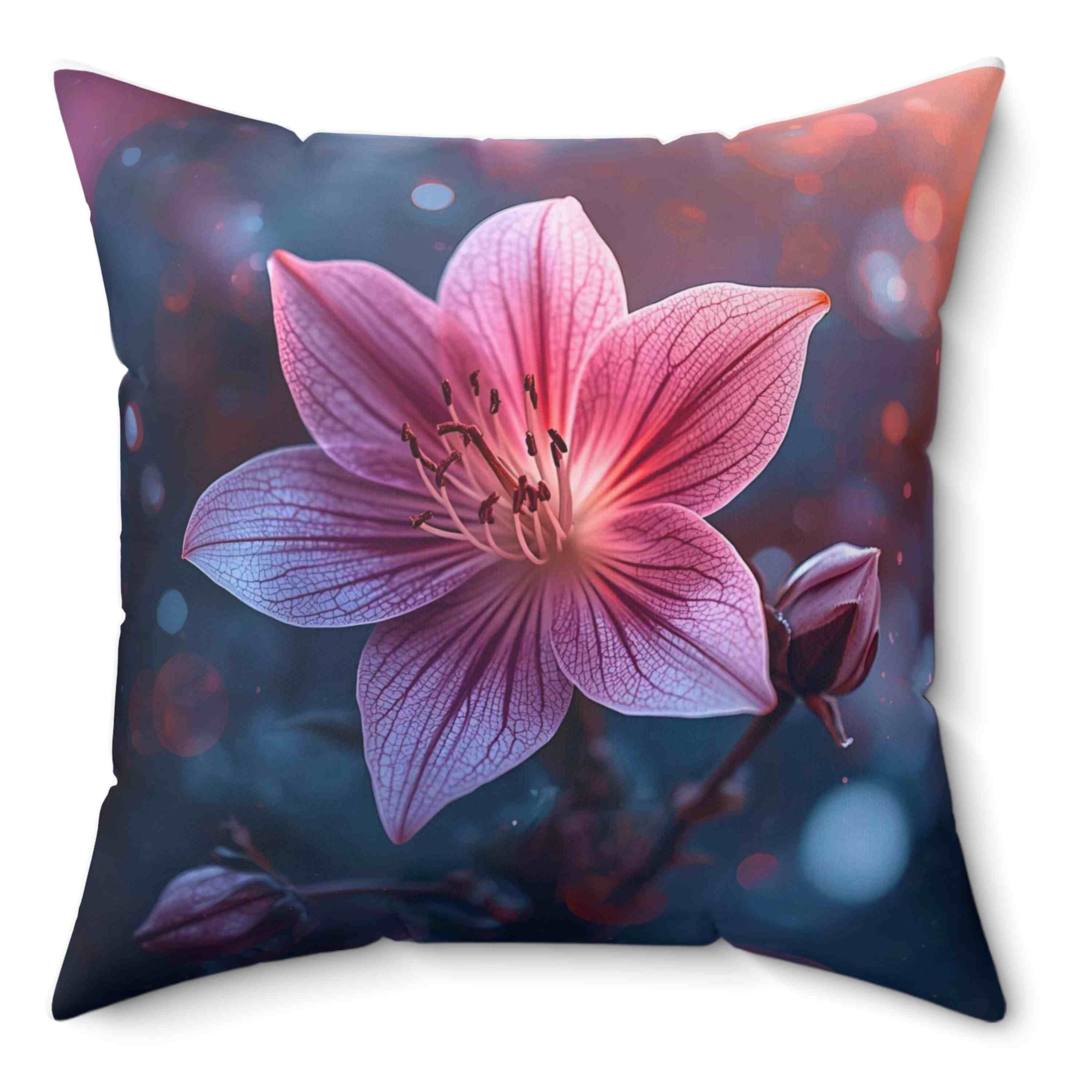 Floral Stargazer Decor Cushion | Elegant Polyester Pillow, Home Decor, Gift Idea, Spring Vibes, Cozy Living, Flower Lovers, Collectors product thumbnail image