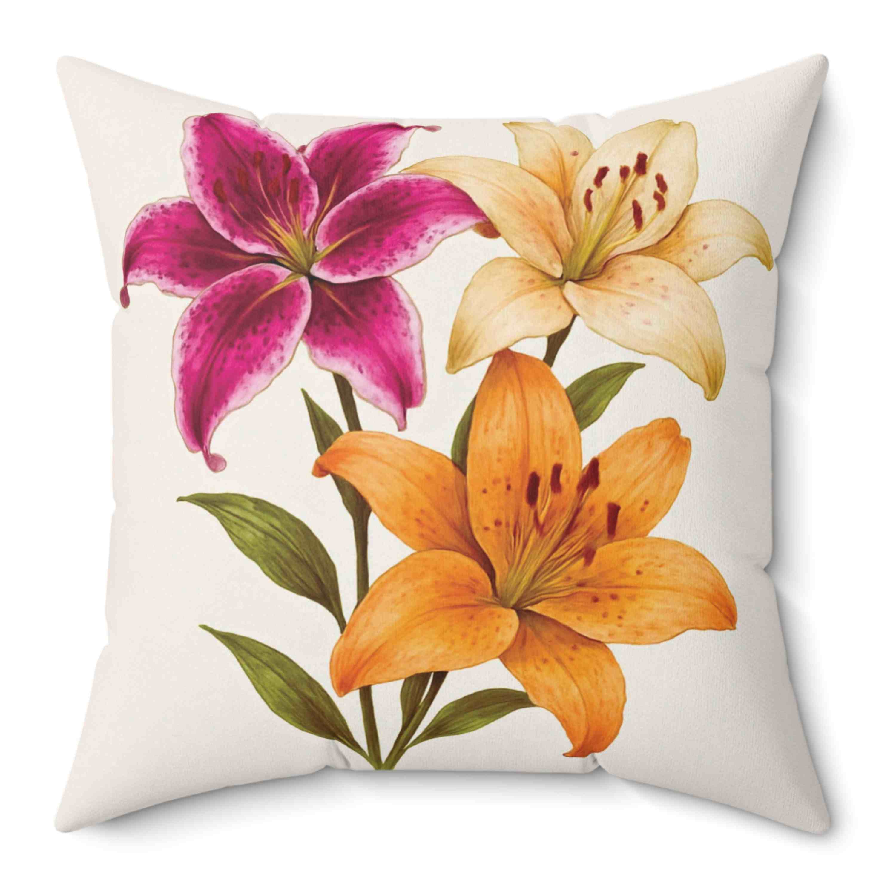 Stargazer with 2 sides Square Pillow, Decorative Pillow, Home Décor, Gift for Her, Spring Decor, Flower Accent Cushion, Collectors product thumbnail image