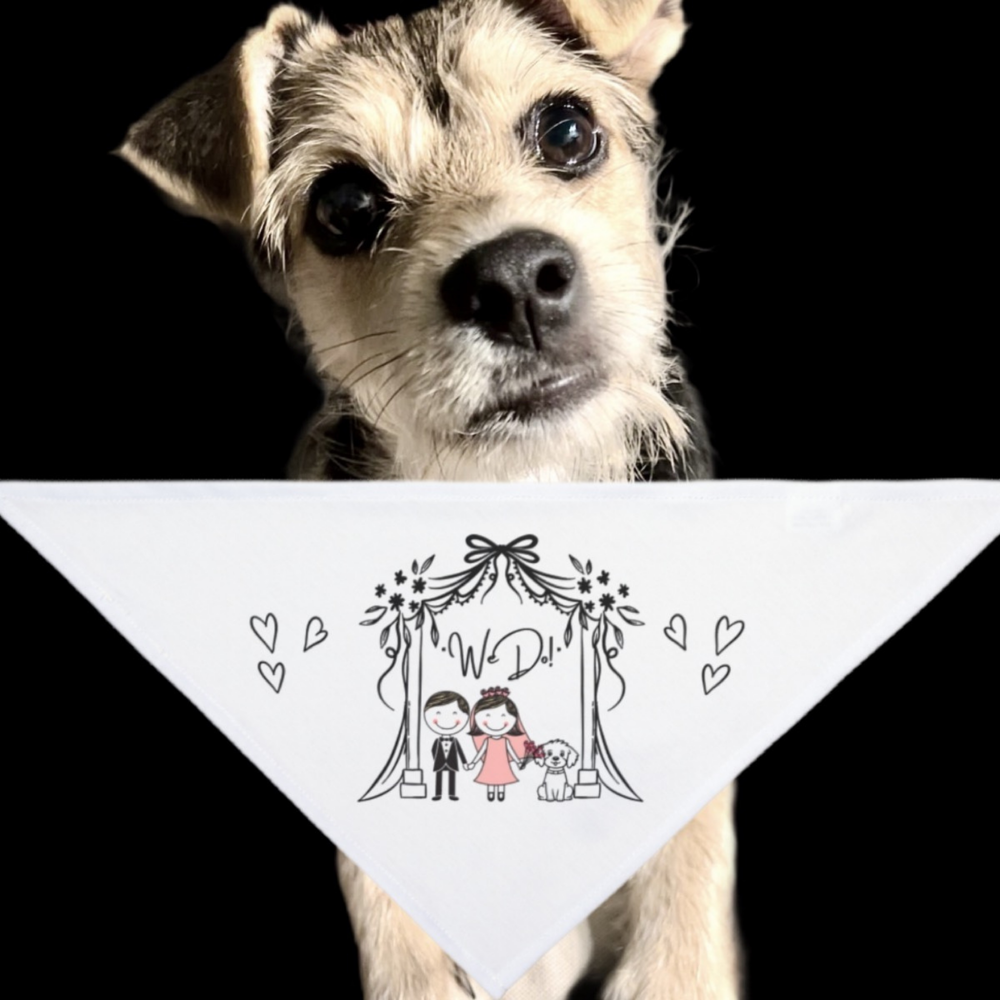 Pet Bandana for Weddings - 'We Do!' Dog Accessory, Pet Wedding Attire, Customizable Pet Gear, Bridal Party [...] product thumbnail image