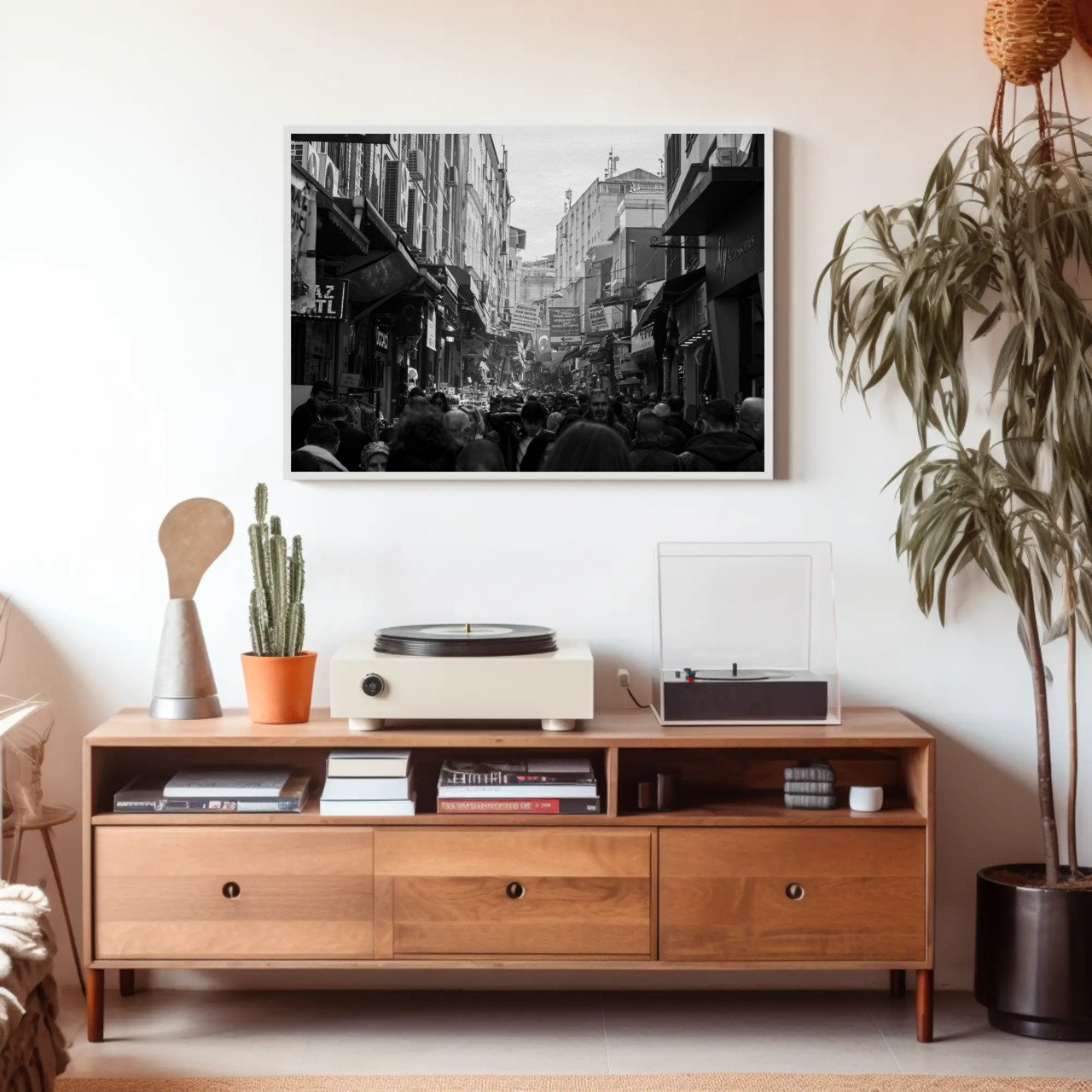 Monochrome Cityscape Art Print, Framed Wall Decor, Black and White Photography, Home Gallery, Urban Vibes product thumbnail image