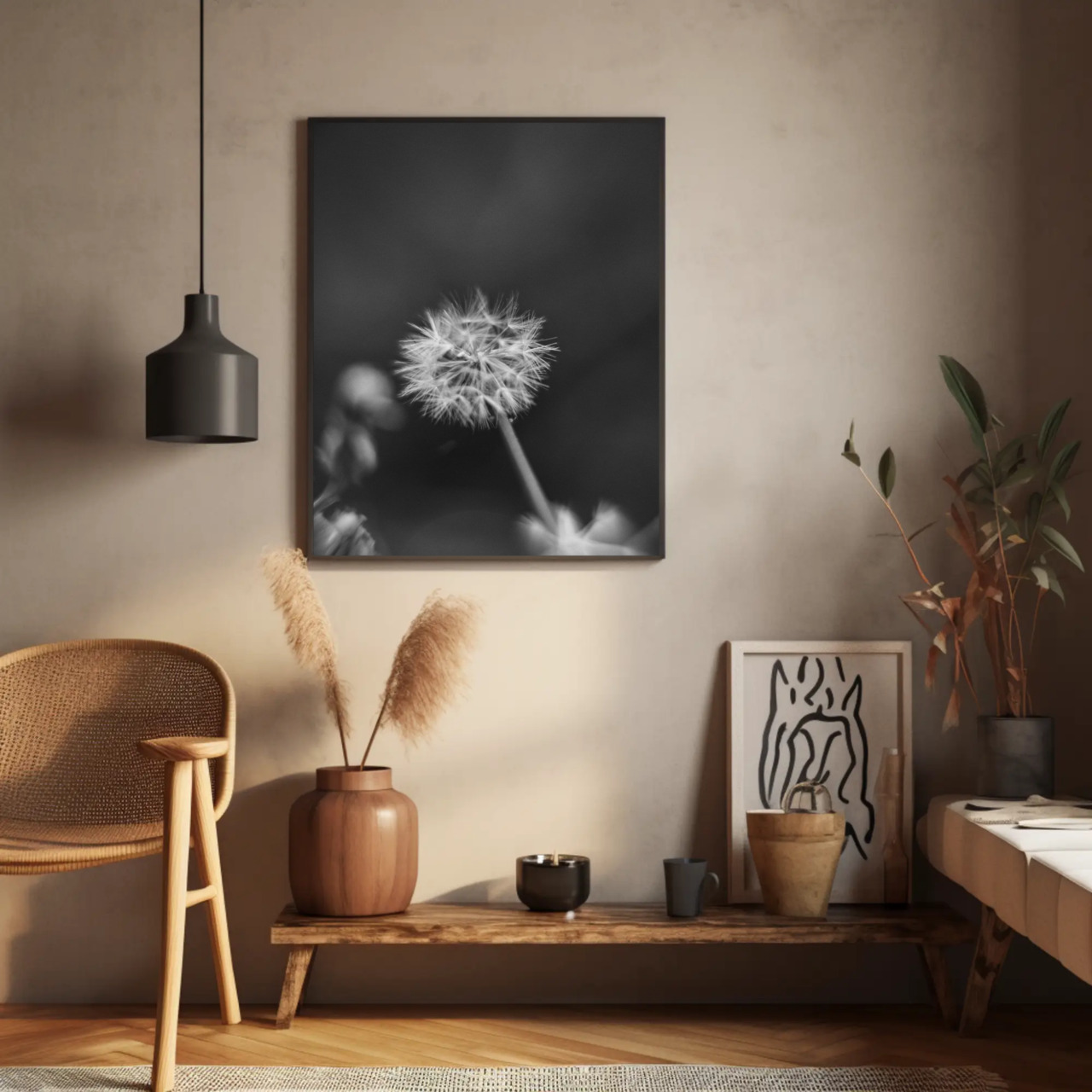 Elegant Black and White Fine Art Prints, Nature Wall Decor, Minimalist Home Decor, Gift for Art Lovers, Modern Art Frame