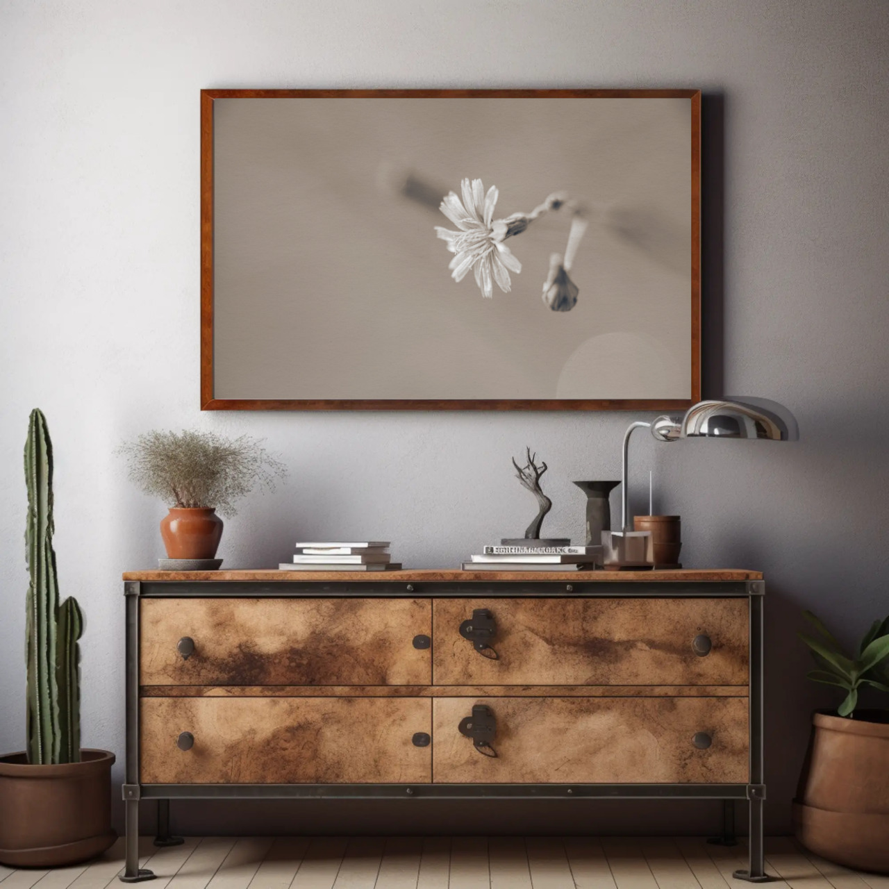 Elegant Floral Fine Art Prints in Passepartout Frame, Home Decor, Gift for Art Lovers, Modern Wall Art, Minimalist Art Piece product thumbnail image