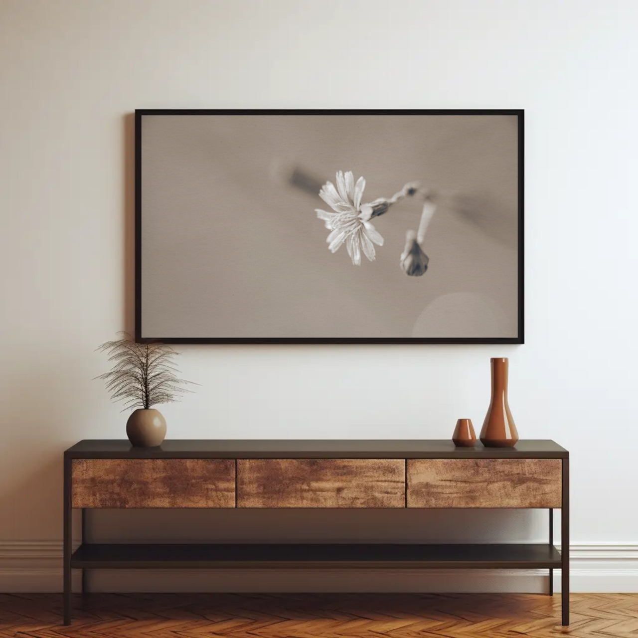 Elegant Floral Fine Art Prints in Passepartout Frame, Home Decor, Gift for Art Lovers, Modern Wall Art, Minimalist Art Piece product thumbnail image
