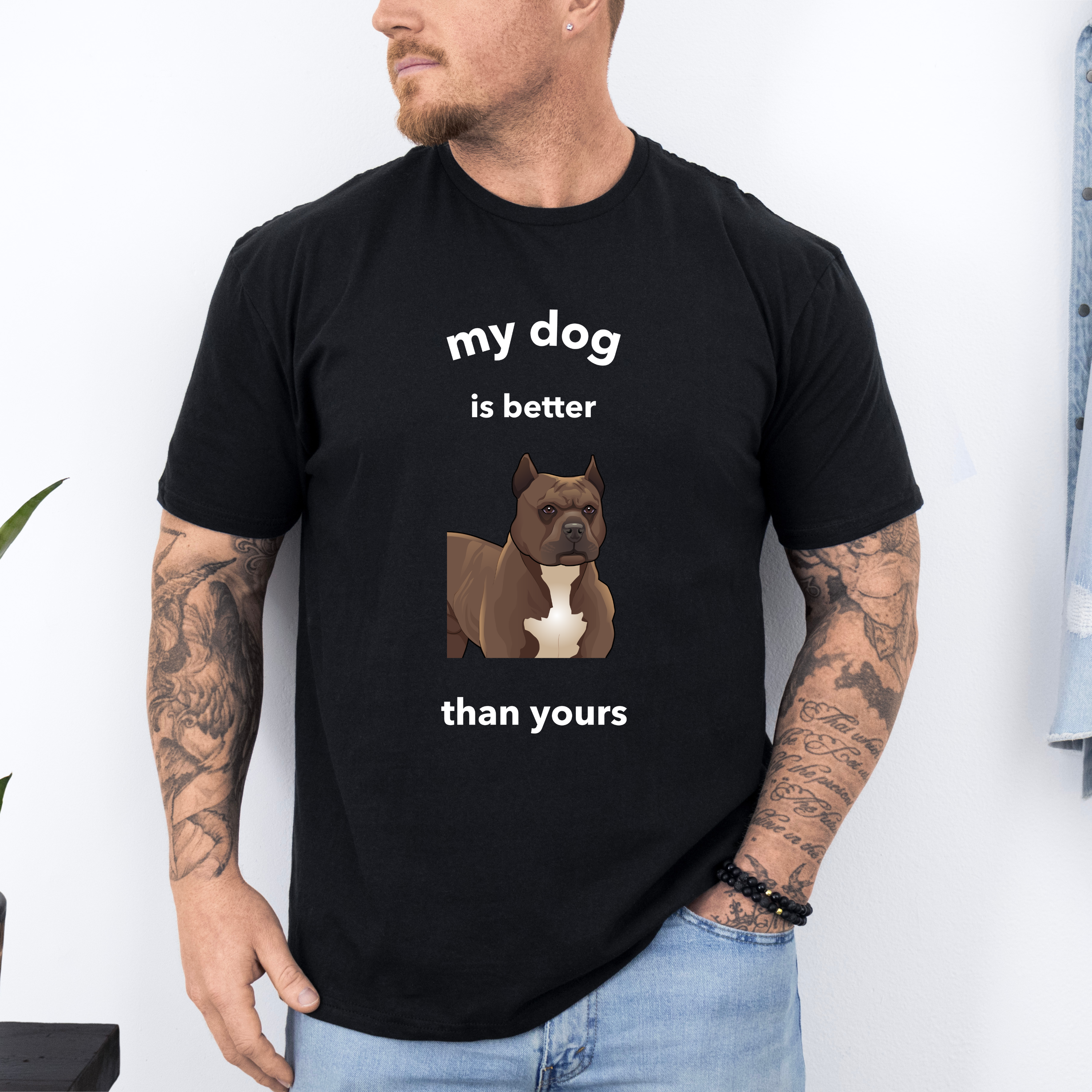 Funny Dog T-Shirt, Pitbull Shirt, Dog Dad Shirt, Unisex T-Shirt, Pet Lover Gift, Gift for Dog Owner, Pitbull Tee, Softstyle T-shirt product thumbnail image Funny Dog T-Shirt, Pitbull Shirt, Dog Dad Shirt, Unisex T-Shirt, Pet Lover Gift, Gift for Dog Owner, Pitbull Tee, Softstyle T-shirt product thumbnail image