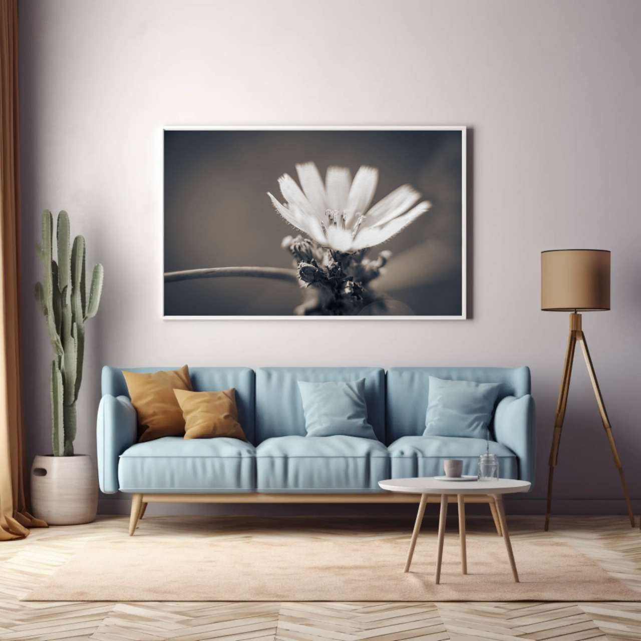 Elegant Floral Fine Art Prints with Passepartout Frame, Home Decor, Wall Art, Gift Idea, Black and White Photography product thumbnail image