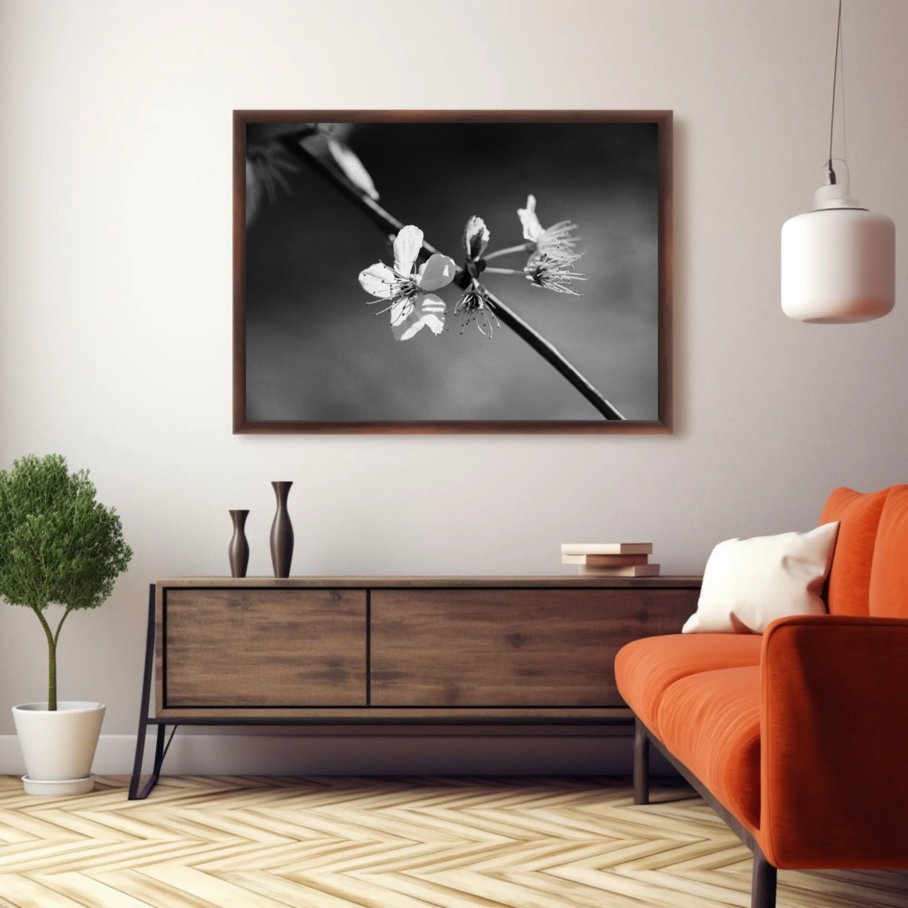 Elegant Black and White Floral Fine Art Print, Home Decor, Wall Art, Modern Decor, Gift for Art Lovers, Minimalist Art product thumbnail image