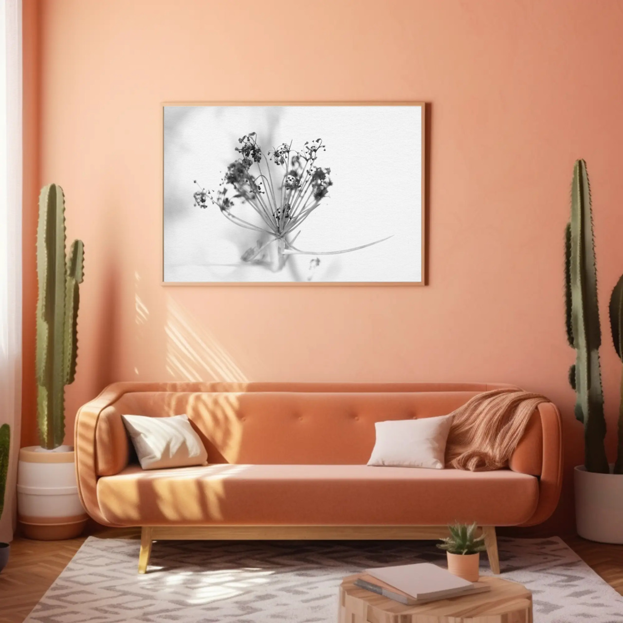 Elegant Black and White Flower Art Print, Framed Wall Decor, Botanical Home Decor, Minimalist Artwork, Gift for Nature Lovers product thumbnail image