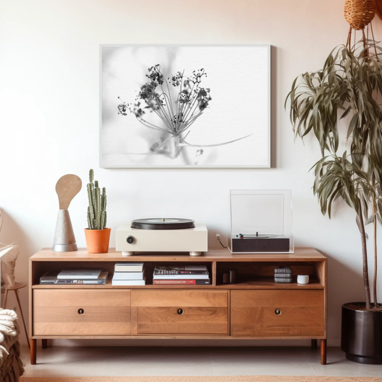 Elegant Black and White Flower Art Print, Framed Wall Decor, Botanical Home Decor, Minimalist Artwork, Gift for Nature Lovers product thumbnail image Elegant Black and White Flower Art Print, Framed Wall Decor, Botanical Home Decor, Minimalist Artwork, Gift for Nature Lovers product thumbnail image