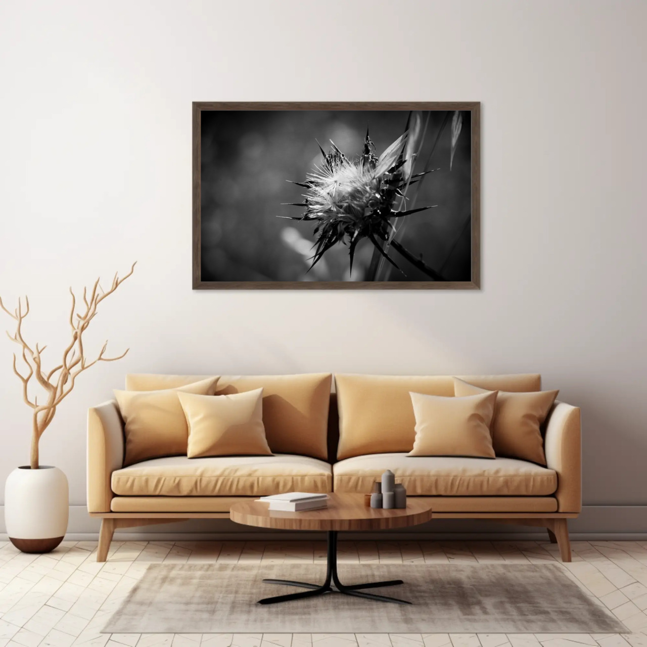 Elegant Floral Fine Art Print for Home Decor, Black and White Wall Art, Stylish Gift, Modern Aesthetic Decor, Nature-Inspired Artwork product thumbnail image