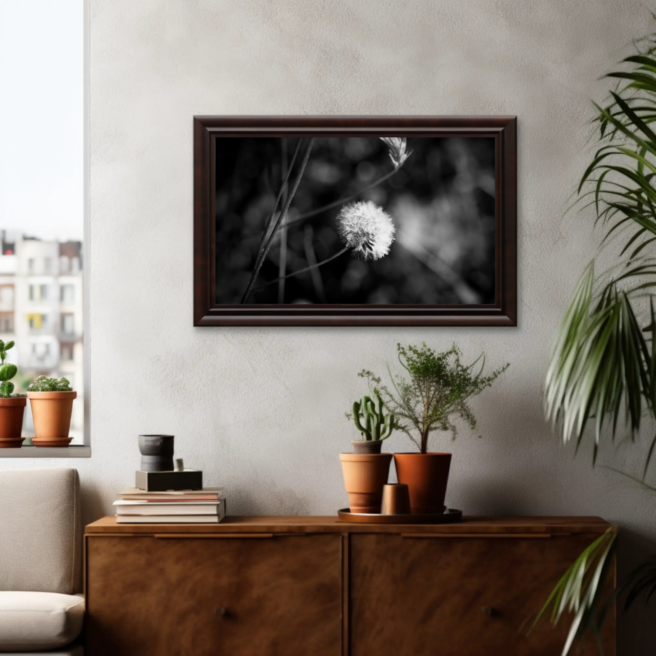 Elegant Black &amp; White Floral Fine Art Prints - Passepartout Framed Decor, Home Art, Gift for Her, Minimalist Wall Art, Nature Photography product thumbnail image