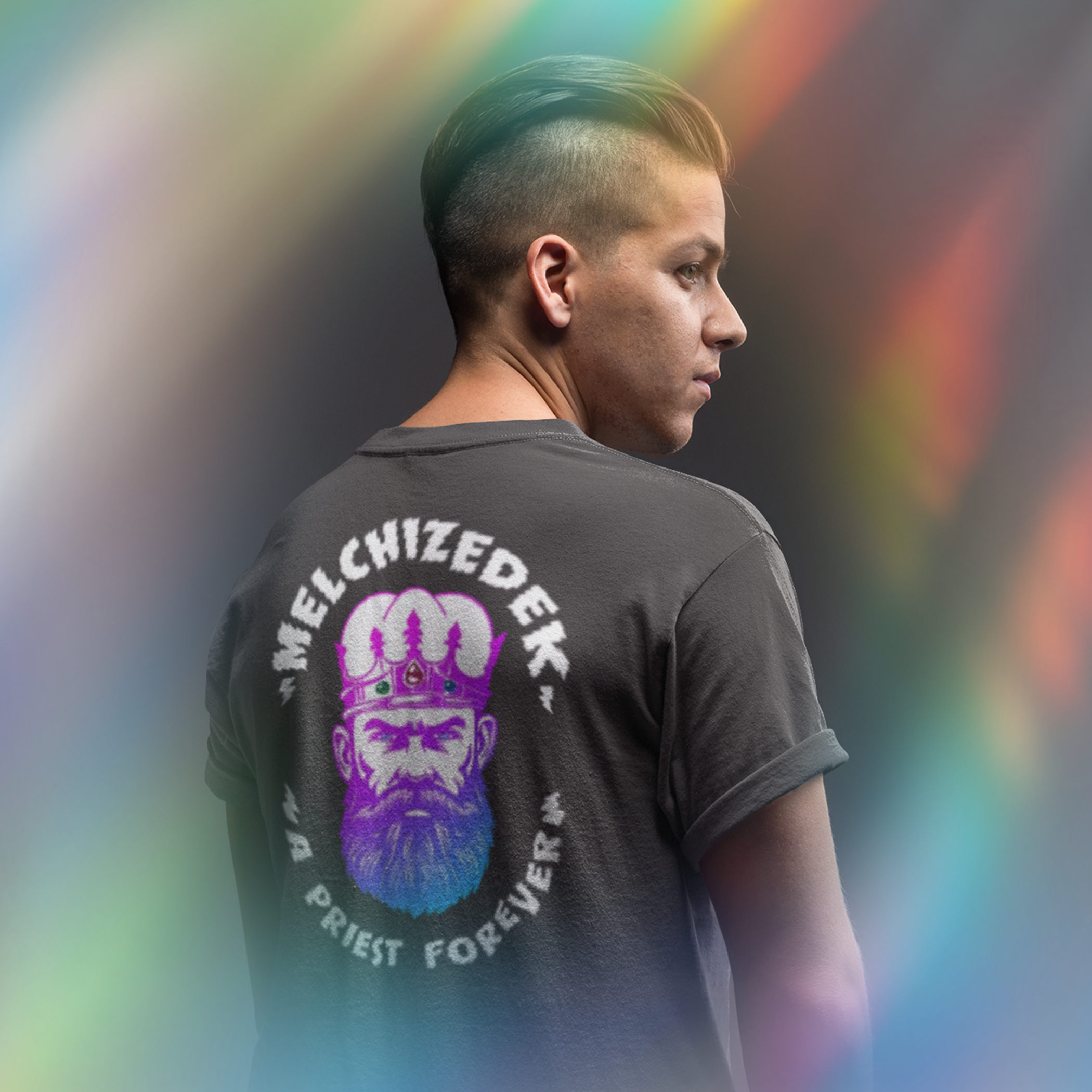MELCHIZEDEK Men's Graphic Tee, Edgy Streetwear, Perfect for Casual Outings, Unique Menswear product thumbnail image