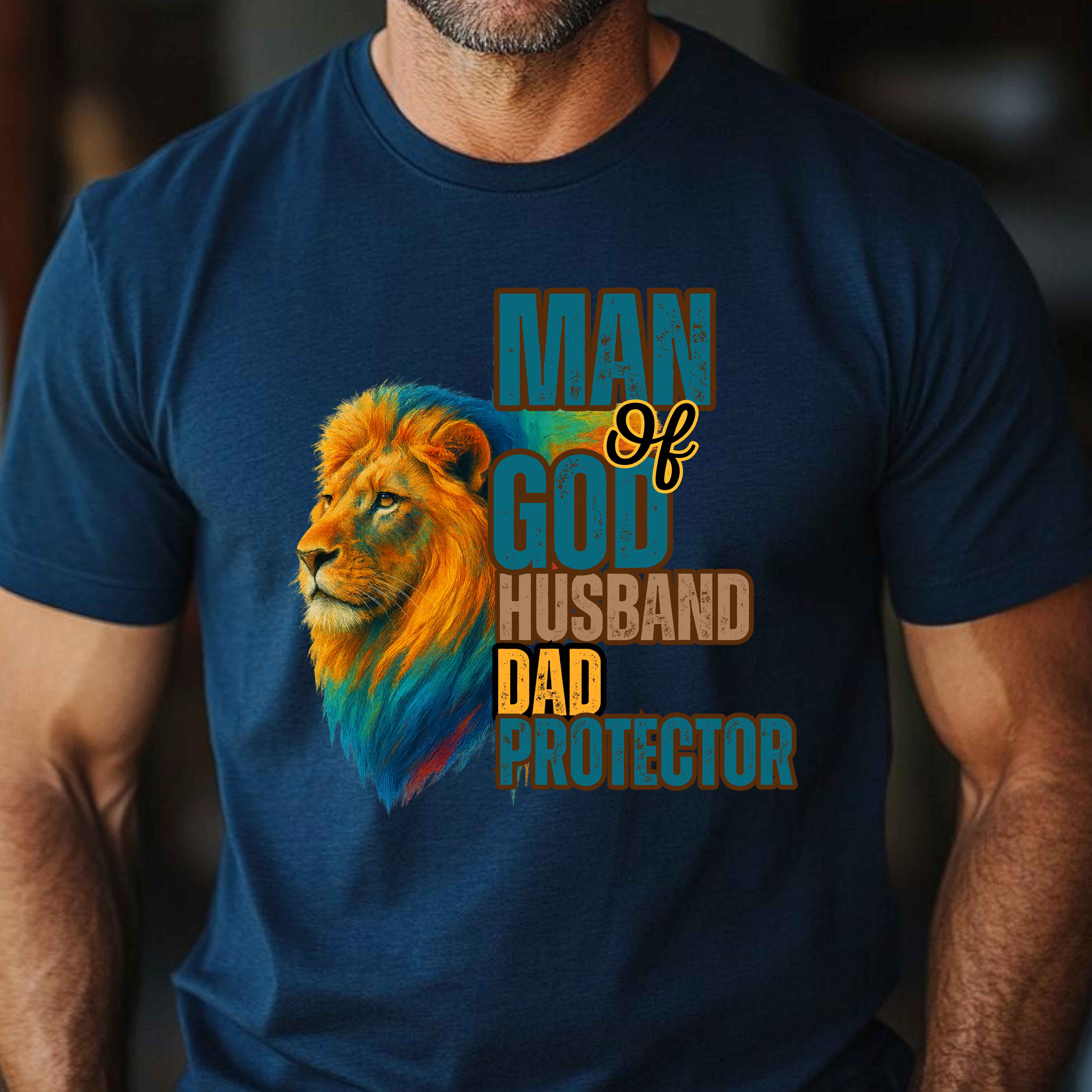 "Man of God, Husband, Father, Protector" Christian Men’s T-Shirt – Lead with Faith, Live with Purpose Proud Dad Apparel product thumbnail image "Man of God, Husband, Father, Protector" Christian Men’s T-Shirt – Lead with Faith, Live with Purpose Proud Dad Apparel product thumbnail image