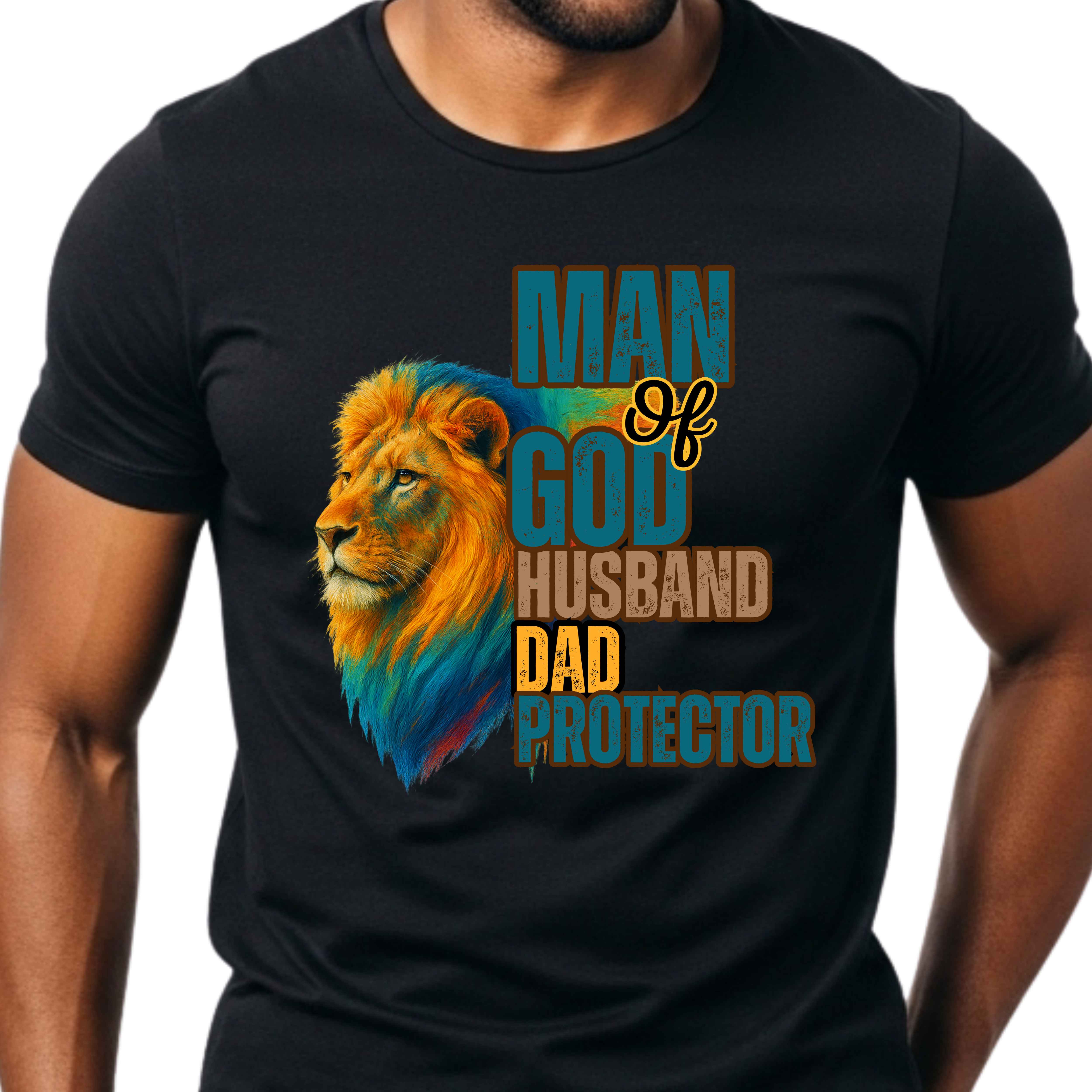 "Man of God, Husband, Father, Protector" Christian Men’s T-Shirt – Lead with Faith, Live with Purpose Proud Dad Apparel product thumbnail image "Man of God, Husband, Father, Protector" Christian Men’s T-Shirt – Lead with Faith, Live with Purpose Proud Dad Apparel product thumbnail image