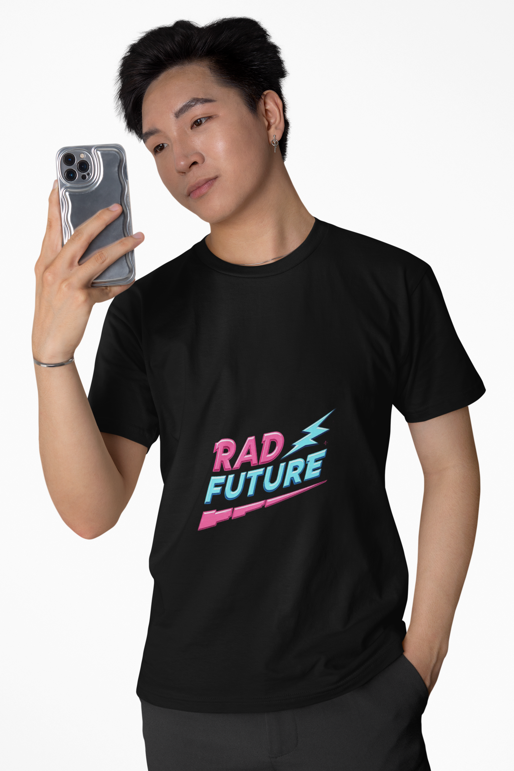 Retro Graphic Tee - RAD FUTURE, Casual Unisex Shirt, Vintage Style Top, Streetwear Essential, Gift for Trendsetters product thumbnail image