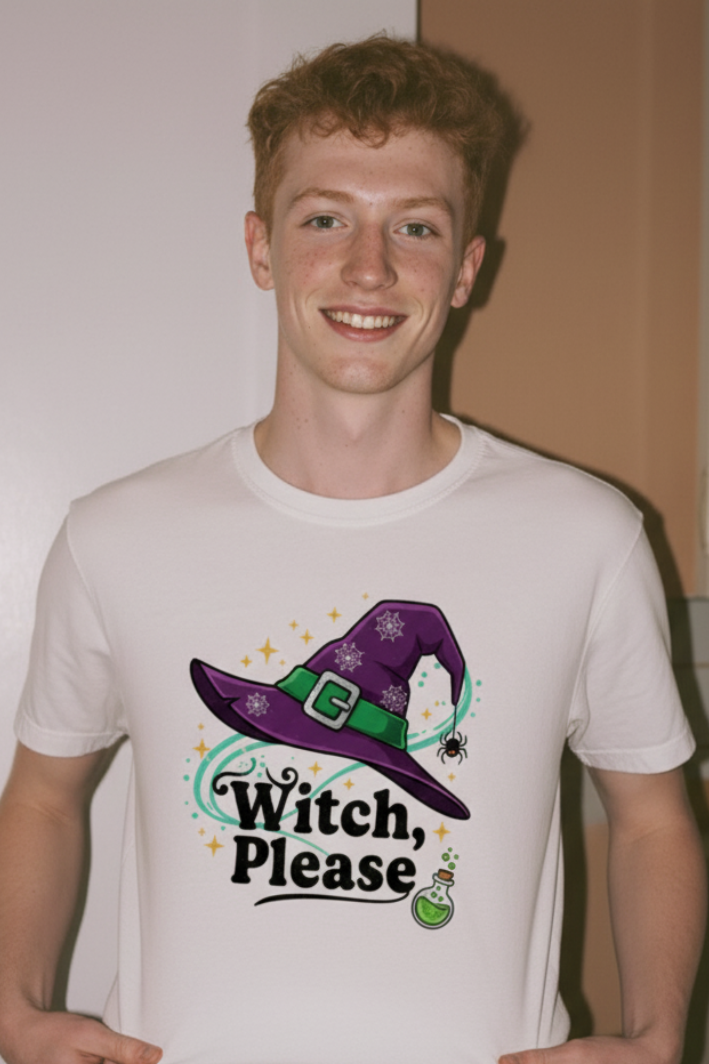 Witch Please Tee, Unisex Halloween Shirt, Cute Witch Graphic Tee, Fall Festival Apparel, Spooky Season Gift, Witchy Vibes T-Shirt product thumbnail image