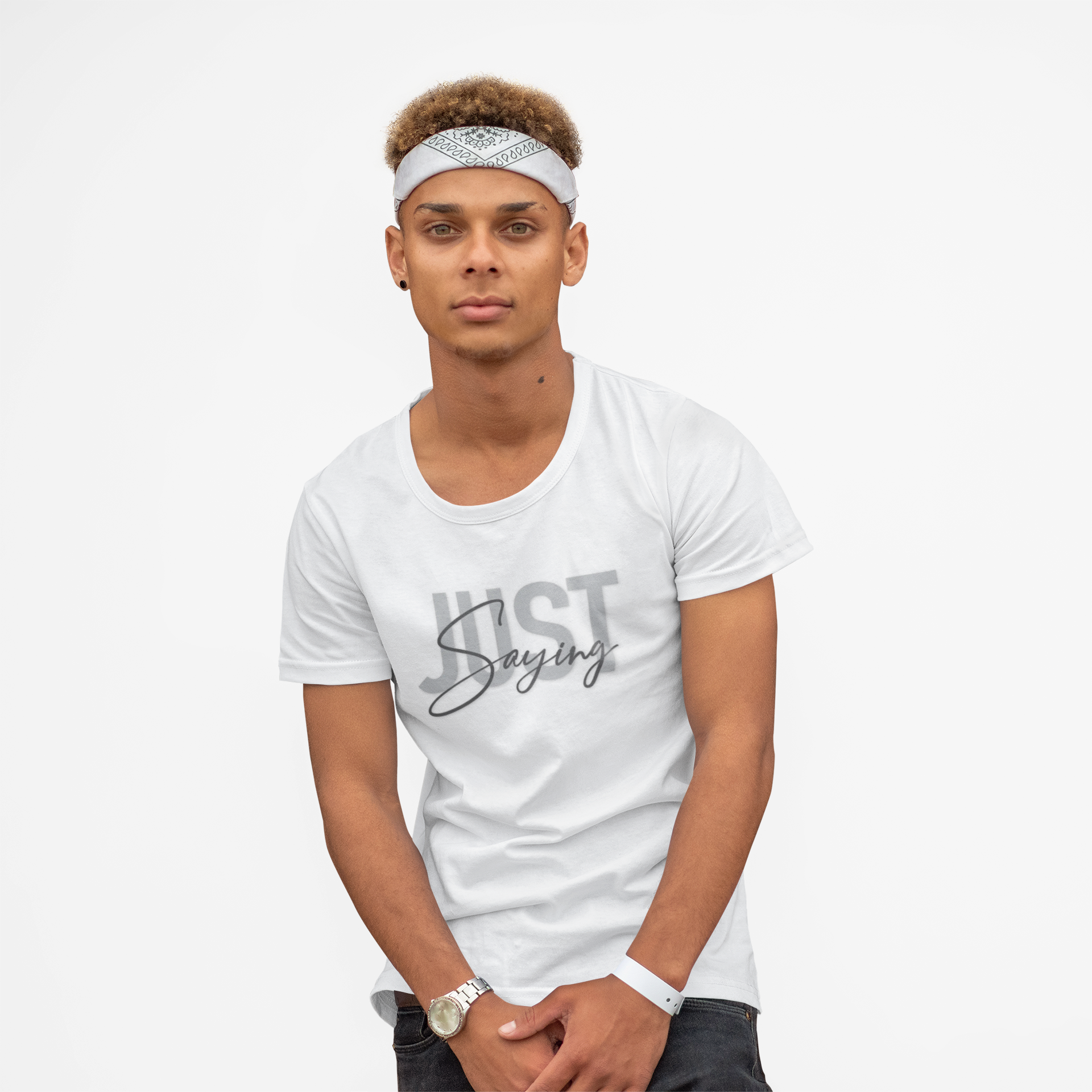 Stylish Just Saying Cotton Tee, Casual T-Shirt, Everyday Wear, Gift for Friends, Unisex Apparel product thumbnail image
