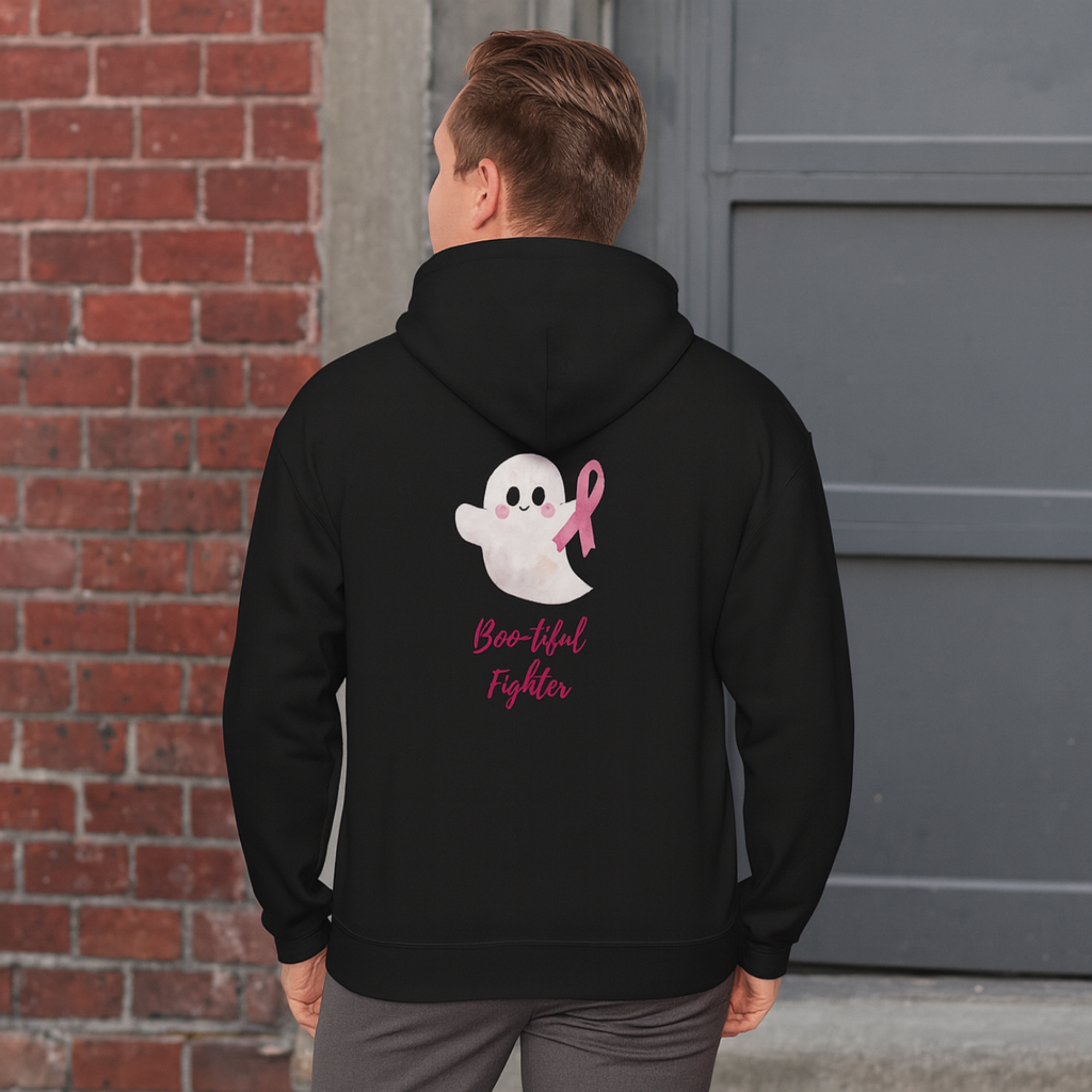 Inspirational Ghost Hoodie, Breast Cancer Awareness Sweatshirt, Comfortable Unisex Hoodie, Gift for Supporters, Cozy Fashion product thumbnail image Inspirational Ghost Hoodie, Breast Cancer Awareness Sweatshirt, Comfortable Unisex Hoodie, Gift for Supporters, Cozy Fashion product thumbnail image