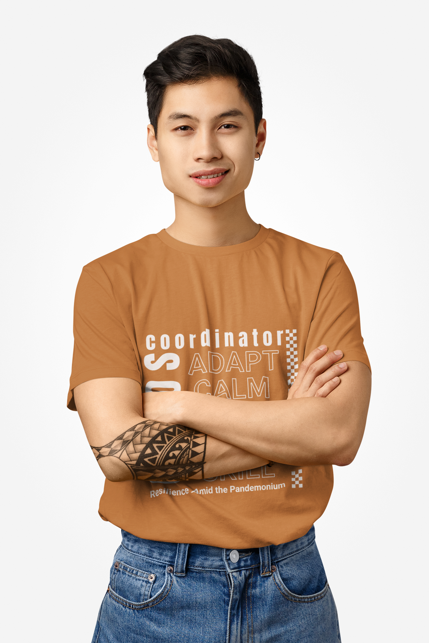 Unisex Heavy Cotton Tee with Chaos Coordinator Design, Resilience Tee, Adapt Calm Solve Shirt, Motivational Apparel, Gift for Him/Her product thumbnail image