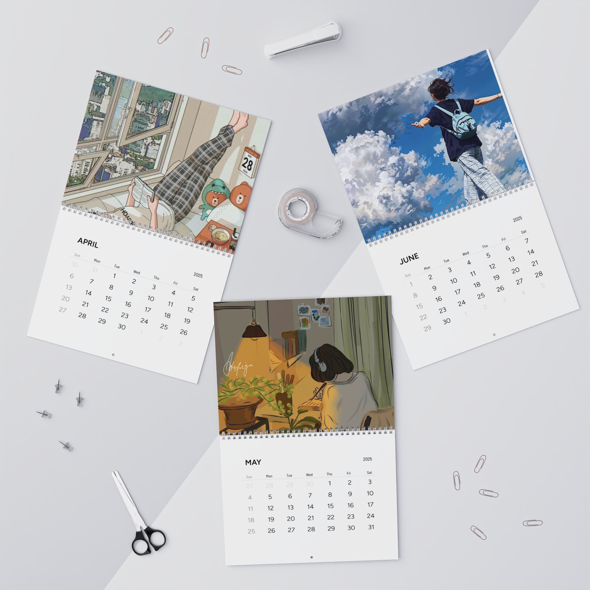 Personalized Wall Calendar 2025, Yearly Calendar, Monthly Planner, Home Office, Travel Accessory, New Year, Reminder, Teachers, Custom Gift ideas