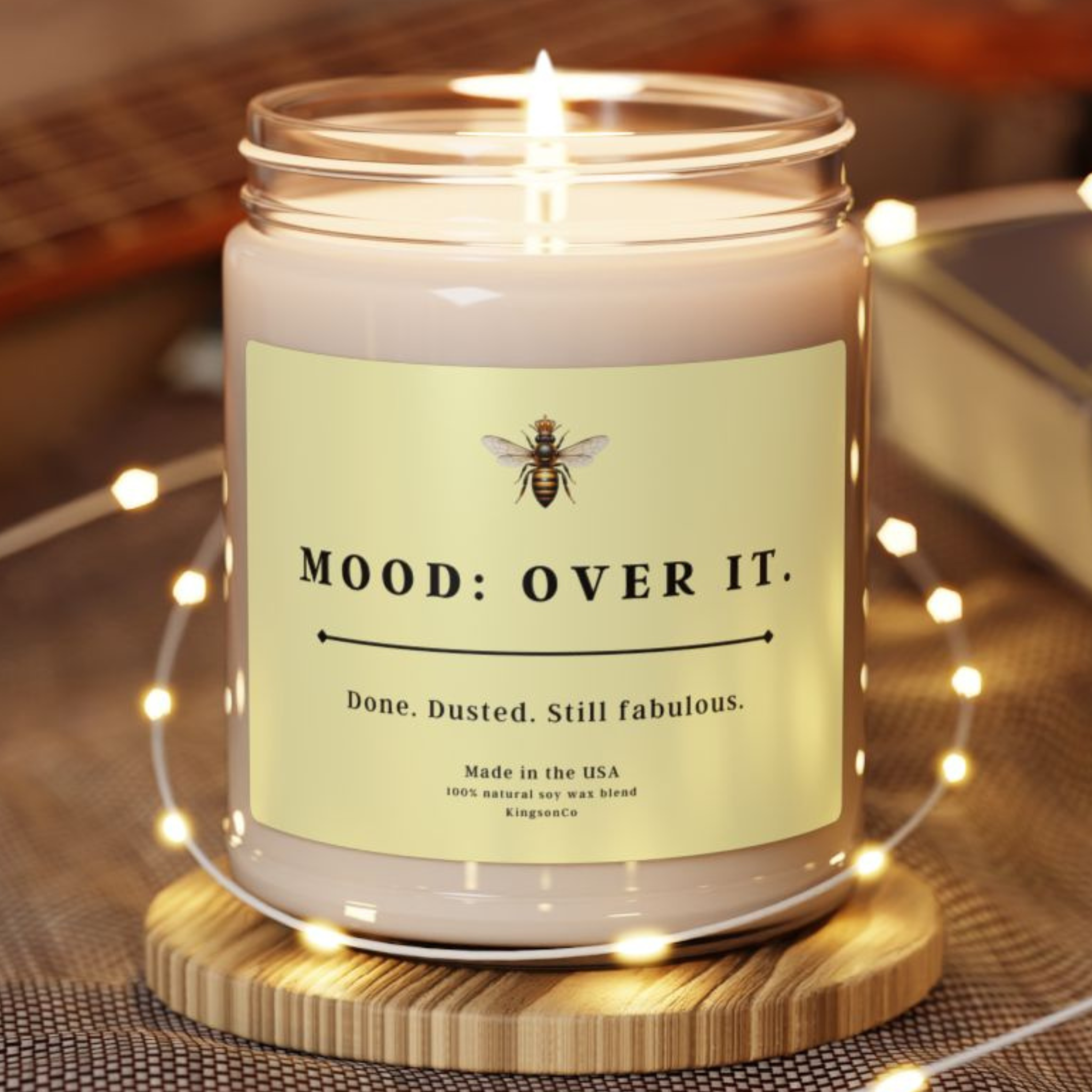 Scented Soy Candle: "Mood: Over It" - Perfect Gift for Friends, Home Decor, Self-Care, Aromatherapy, Unique Candle product thumbnail image