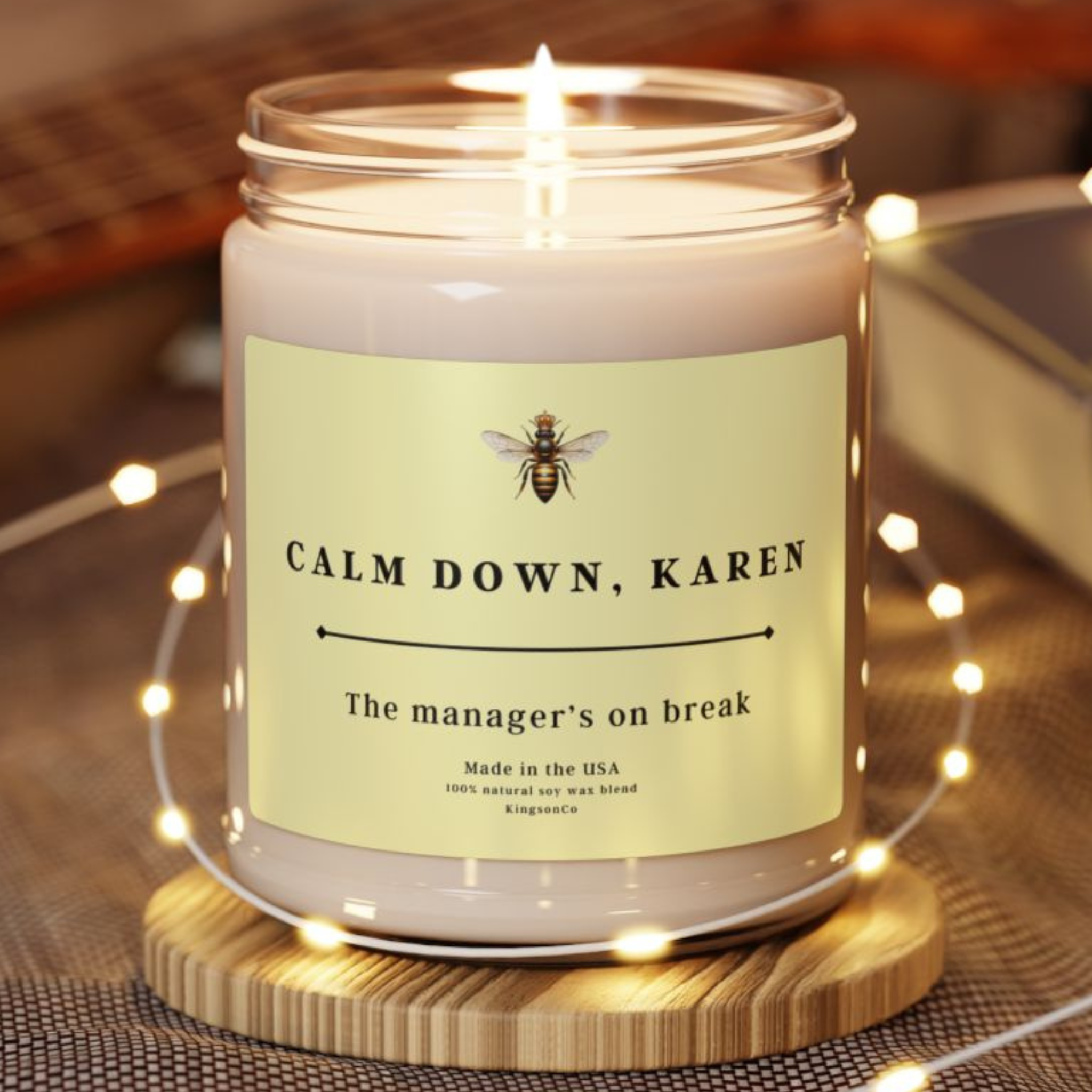 Scented Soy Candle: "Calm Down Karen" - Perfect Gift for Friends, Home Decor, Self-Care, Aromatherapy, Unique Candle product thumbnail image