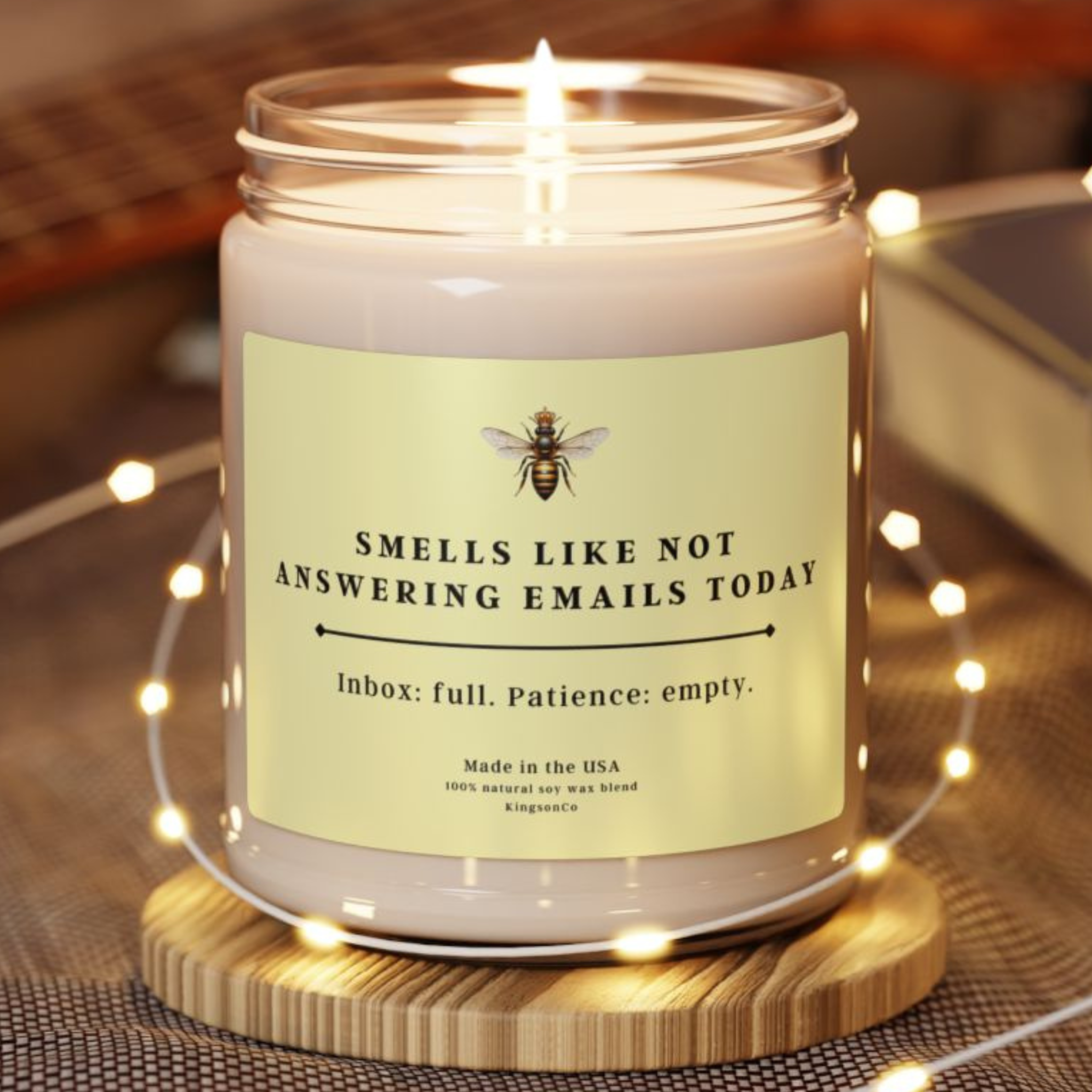 Scented Soy Candle: "Smells Like Not Answering Emails Today" - Perfect Gift for Friends, Home Decor, Self-Care, Aromatherapy, Unique Candle product thumbnail image