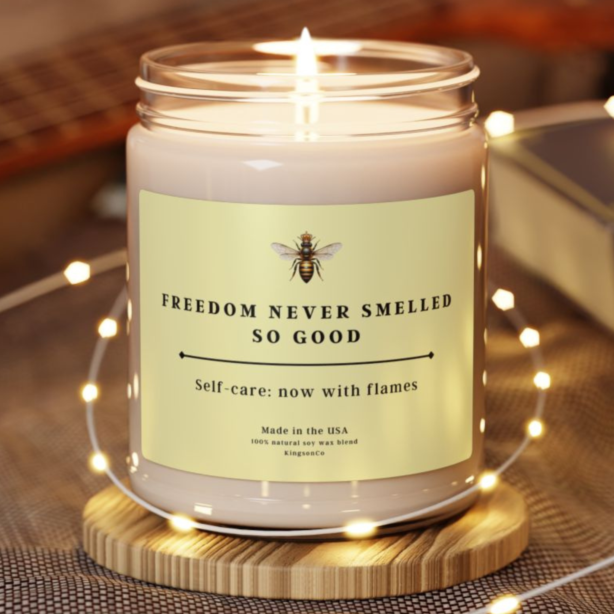 Scented Soy Candle: "Freedom Never Felt So Good" - Perfect Gift for Friends, Home Decor, Self-Care, Aromatherapy, Unique Candle