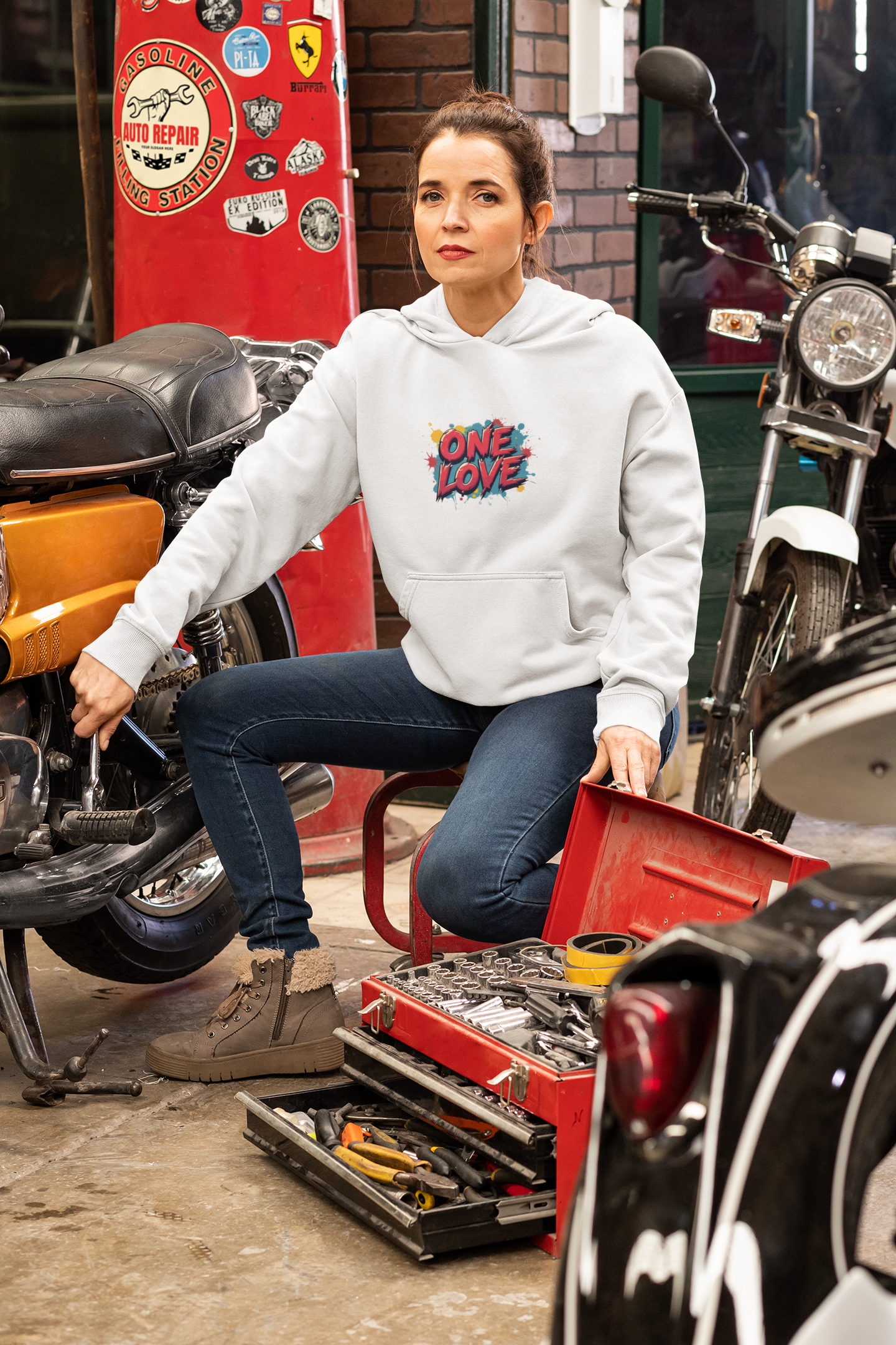 One Love Hooded Sweatshirt - Cozy Ladies product thumbnail image One Love Hooded Sweatshirt - Cozy Ladies product thumbnail image