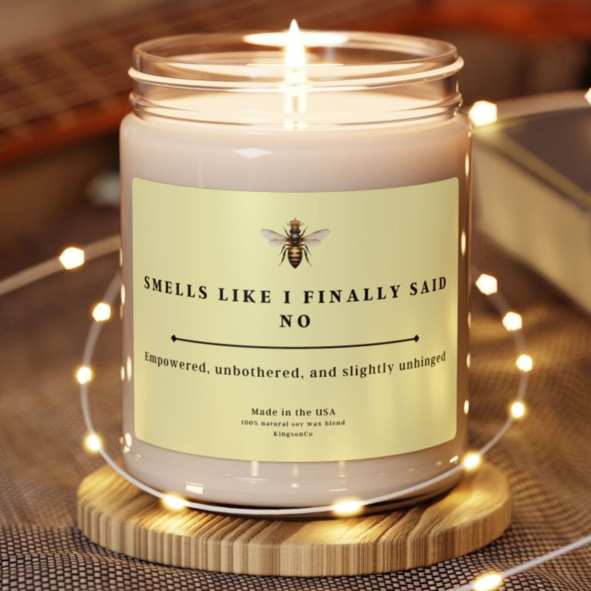 Scented Soy Candle: "Smells Like I Finally Said No" - Perfect Gift for Friends, Home Decor, Self-Care, Aromatherapy, Unique Candle