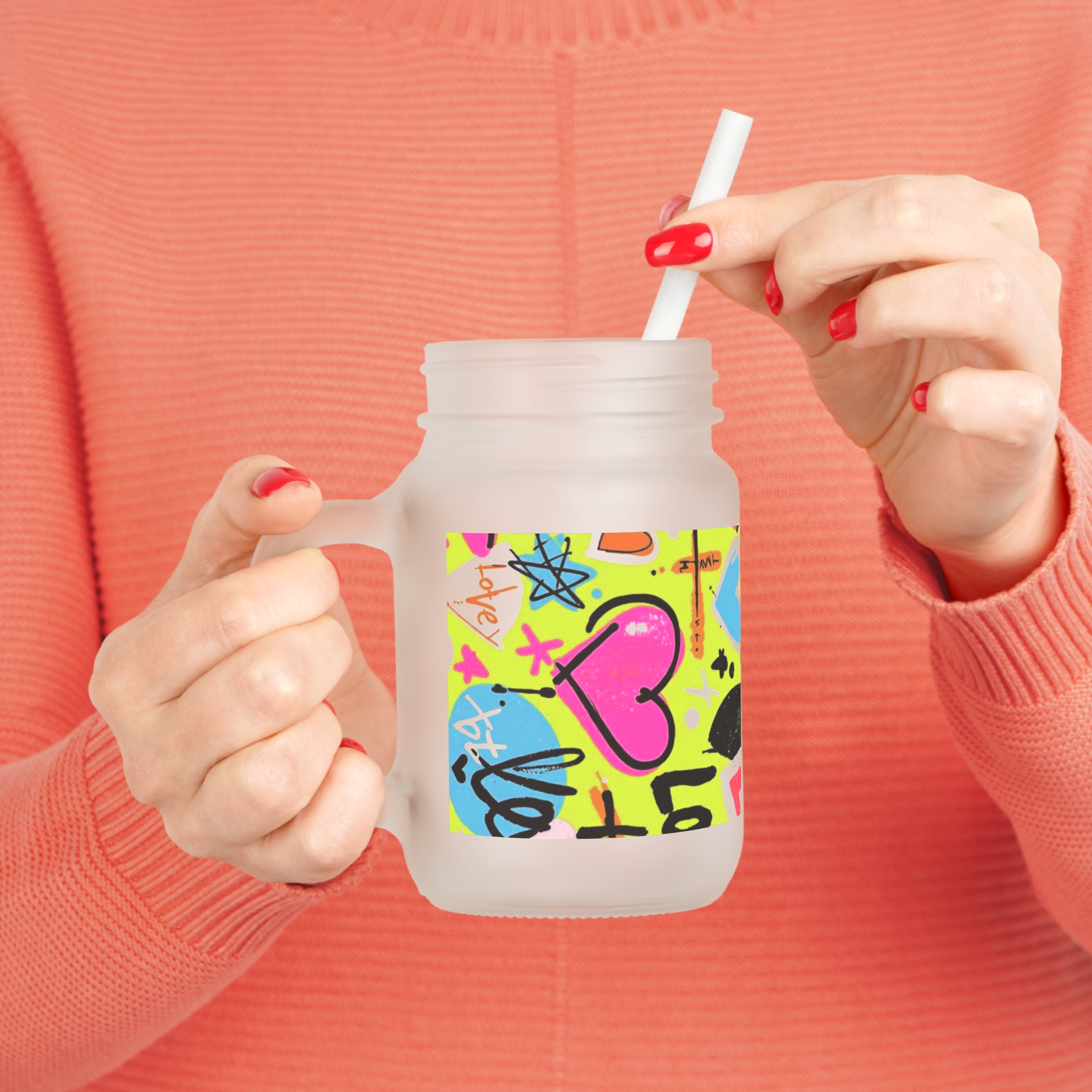 Personalized Frosted Mason Jar Mug, Drinkware, Outdoor Events, Rustic Kitchen Decor, Weddings, Parties, Birthdays, Seasonal Custom Gifts product thumbnail image Personalized Frosted Mason Jar Mug, Drinkware, Outdoor Events, Rustic Kitchen Decor, Weddings, Parties, Birthdays, Seasonal Custom Gifts product thumbnail image