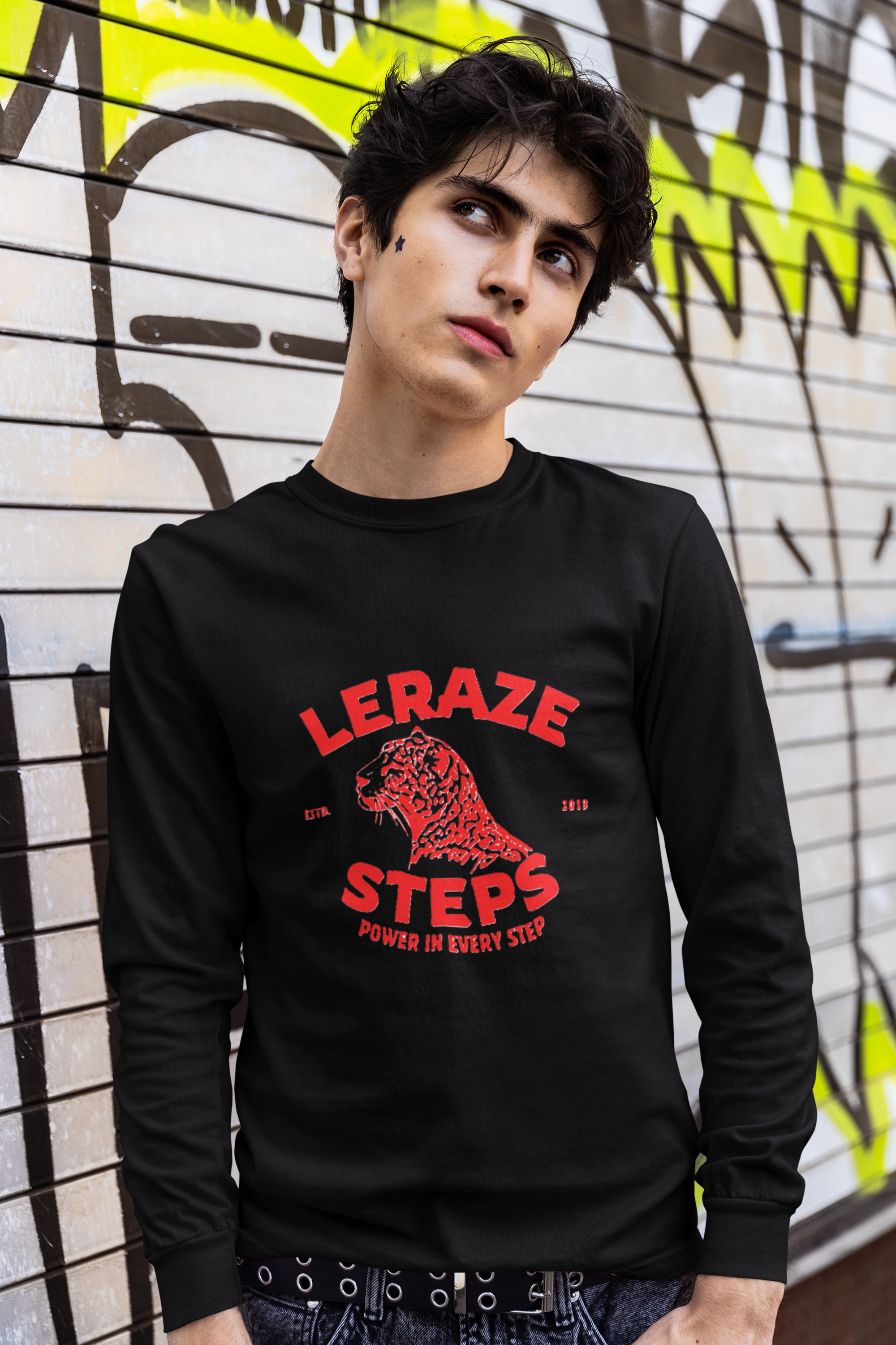 Unisex Long Sleeve T-Shirt with Leraze Steps Design, Perfect for Active Lifestyles, Gifts for Fitness Enthusiasts, Sportswear, Casua product thumbnail image