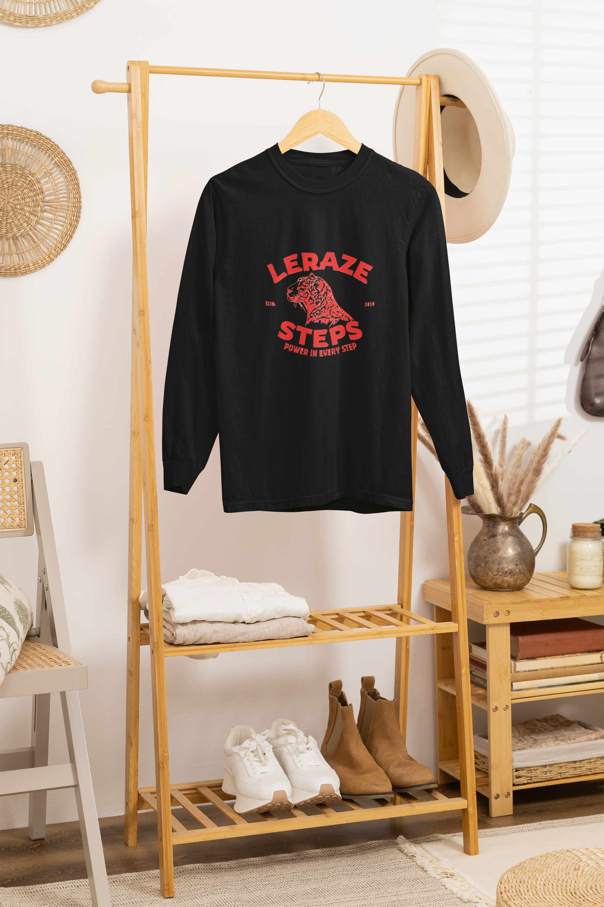 Unisex Long Sleeve T-Shirt with Leraze Steps Design, Perfect for Active Lifestyles, Gifts for Fitness Enthusiasts, Sportswear, Casua product thumbnail image