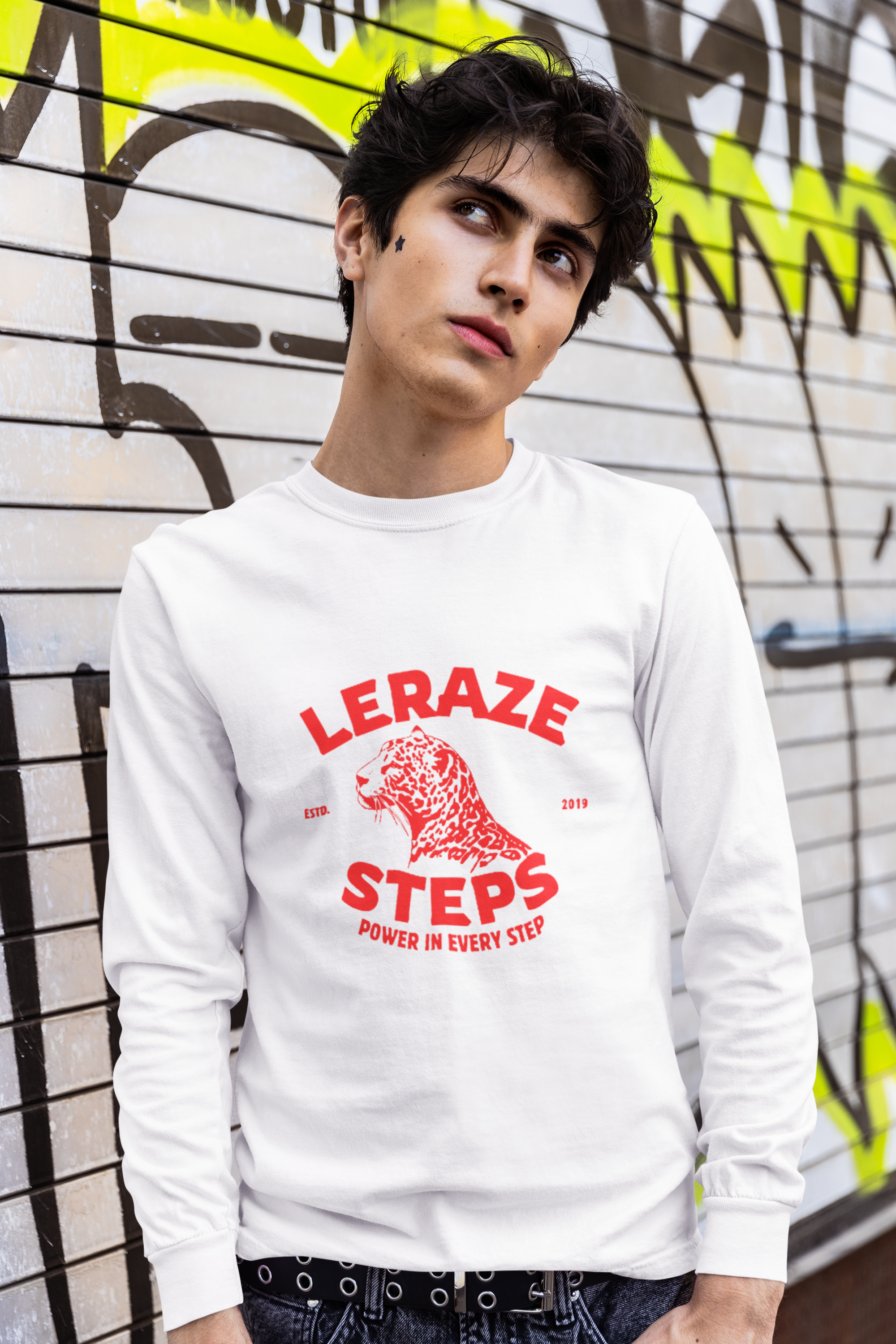 Unisex Long Sleeve T-Shirt with Leraze Steps Design, Perfect for Active Lifestyles, Gifts for Fitness Enthusiasts, Sportswear, Casua product thumbnail image