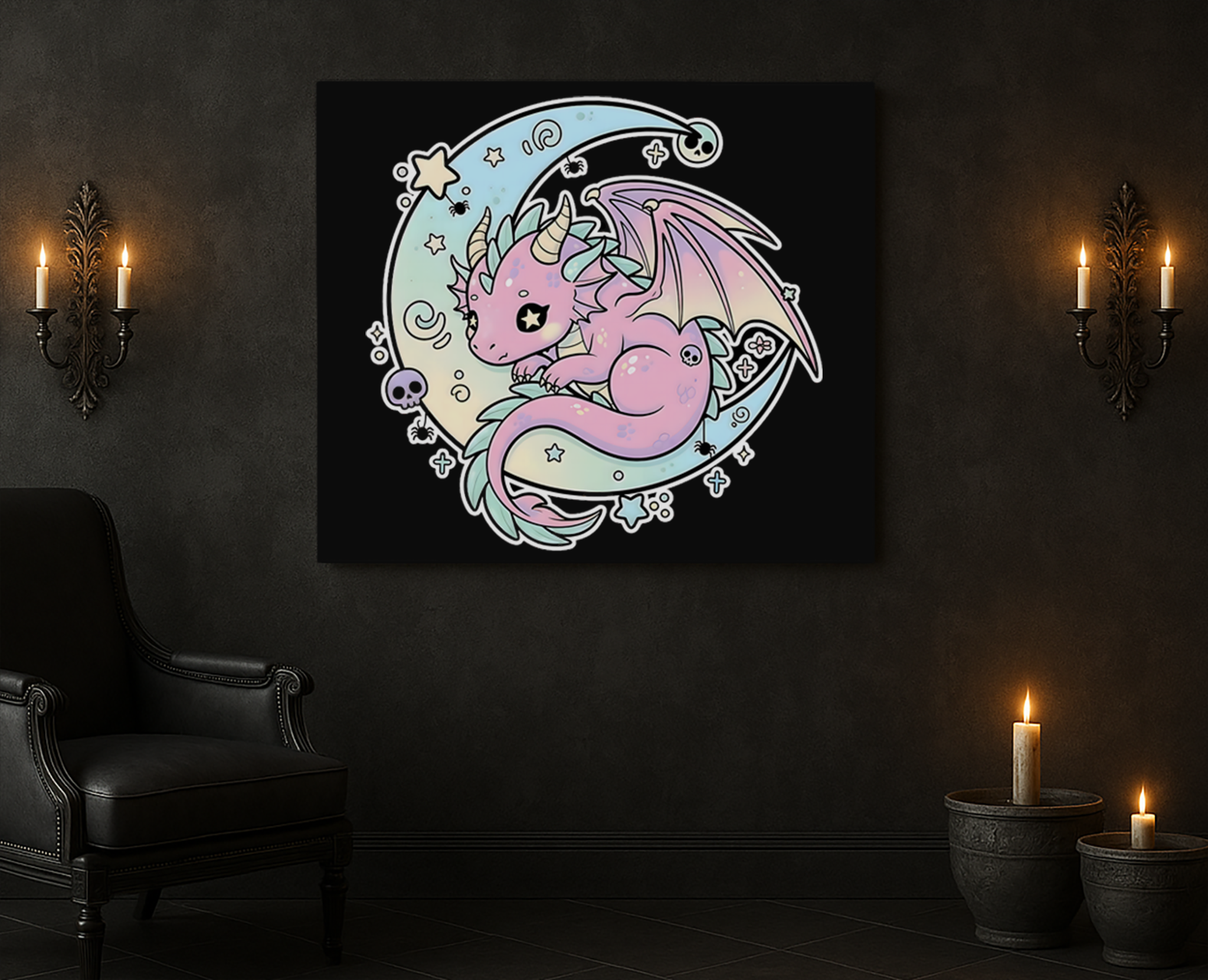 Premium Canvas | Pastel Dragon Spooky Cute Whimsigoth product thumbnail image Premium Canvas | Pastel Dragon Spooky Cute Whimsigoth product thumbnail image
