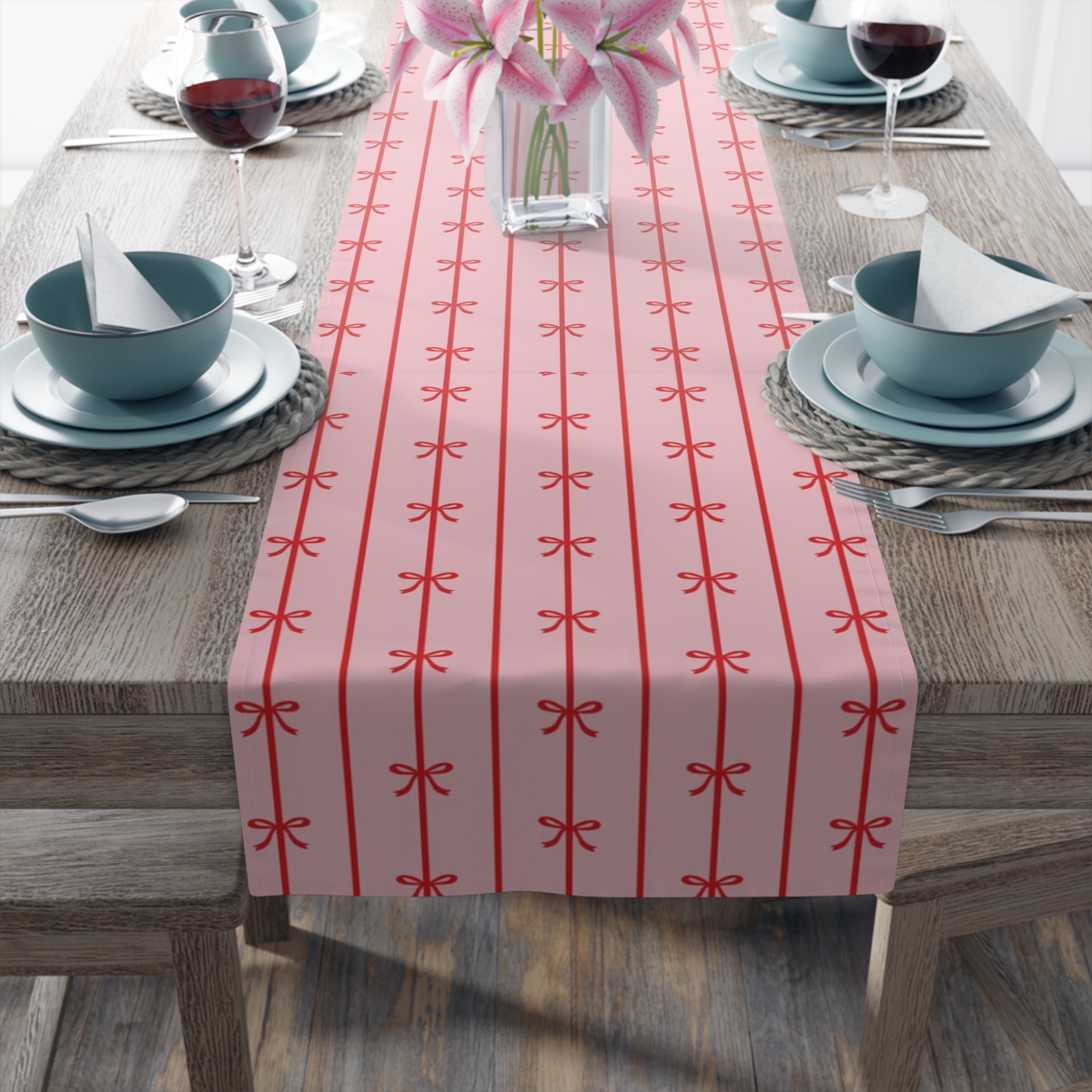 Personalized Cotton-Poly Table Runner, Family Dining, Home Decor, Events, Parties, Modern Table Settings, Wedding Anniversary Birthdays Gift ideas
