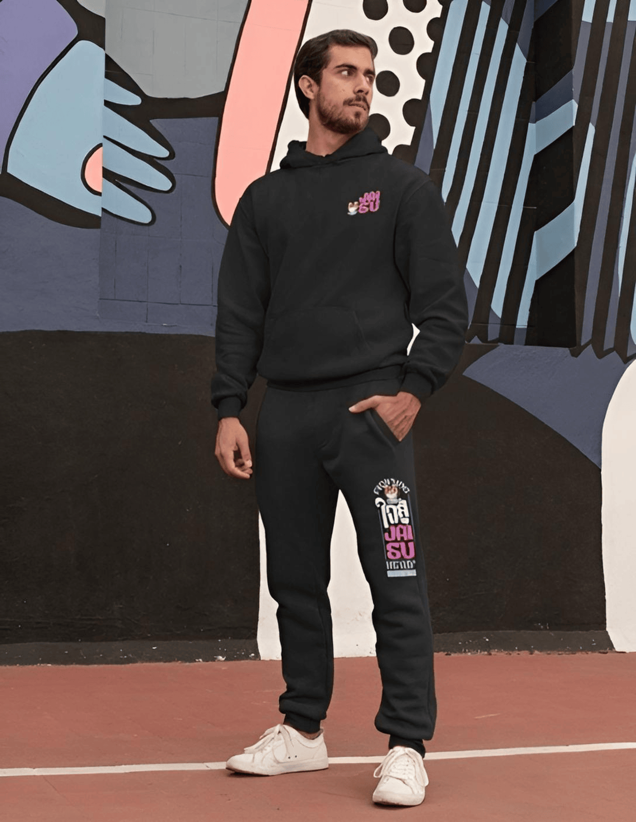 "Jai Su" Embroidered Fleece Joggers - Vol. IV product thumbnail image "Jai Su" Embroidered Fleece Joggers - Vol. IV product thumbnail image