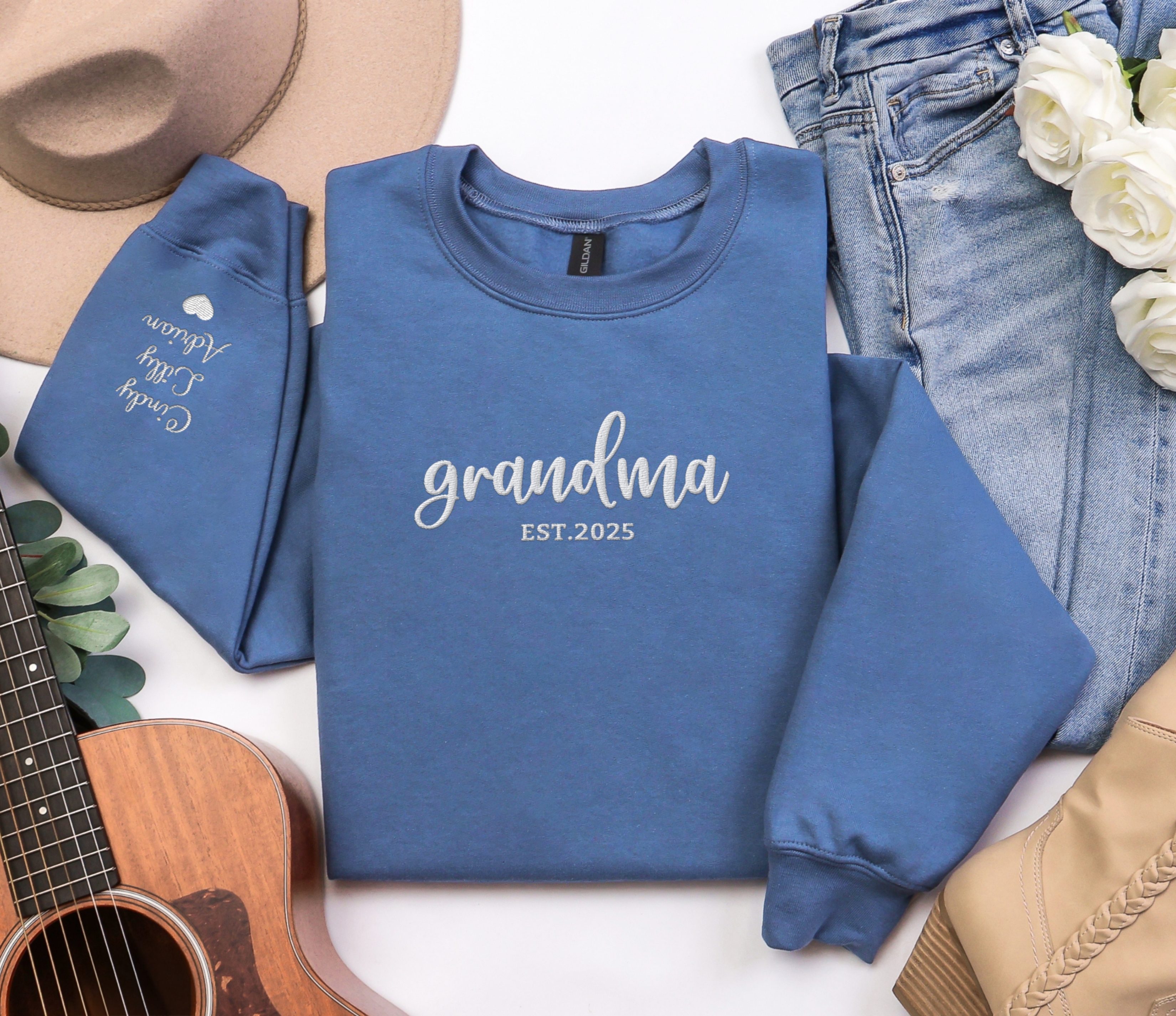 Personalized Grandma Sweatshirt – Gildan 18000 Crewneck | Custom EST Year & Grandkids Names | Nana/Mimi Gift | Cozy Unisex Fleece product thumbnail image Personalized Grandma Sweatshirt – Gildan 18000 Crewneck | Custom EST Year & Grandkids Names | Nana/Mimi Gift | Cozy Unisex Fleece product thumbnail image