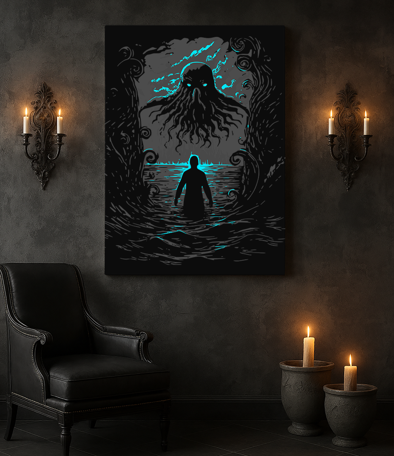 Rolled Poster | Vintage Cthulhu Cryptid Monster Lovecraft Horror Anime Blue product thumbnail image Rolled Poster | Vintage Cthulhu Cryptid Monster Lovecraft Horror Anime Blue product thumbnail image