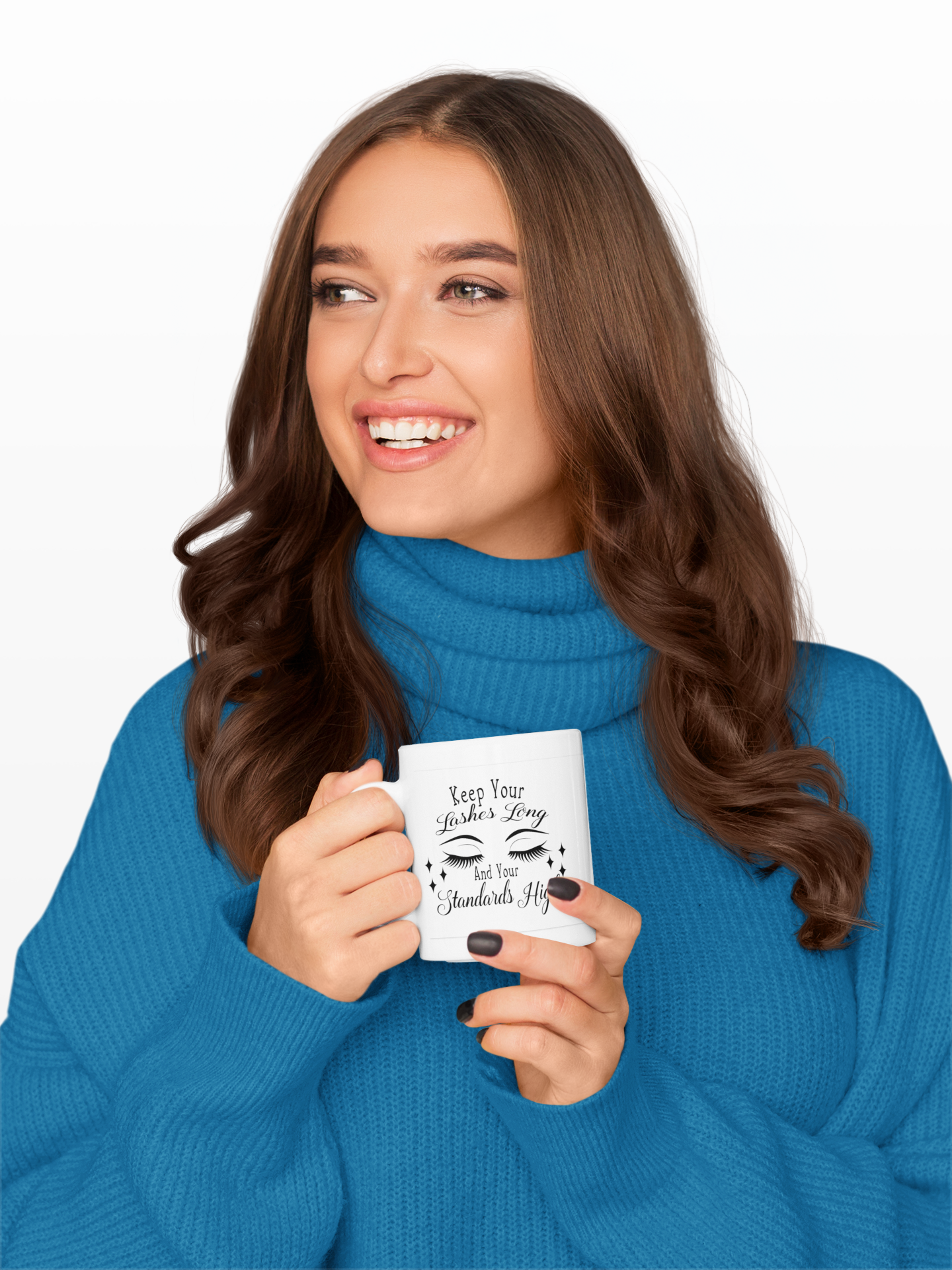 Glam Quote Mug — “Keep Your Lashes Long” Ceramic Coffee Mug | Cute Gift for Her  product thumbnail image