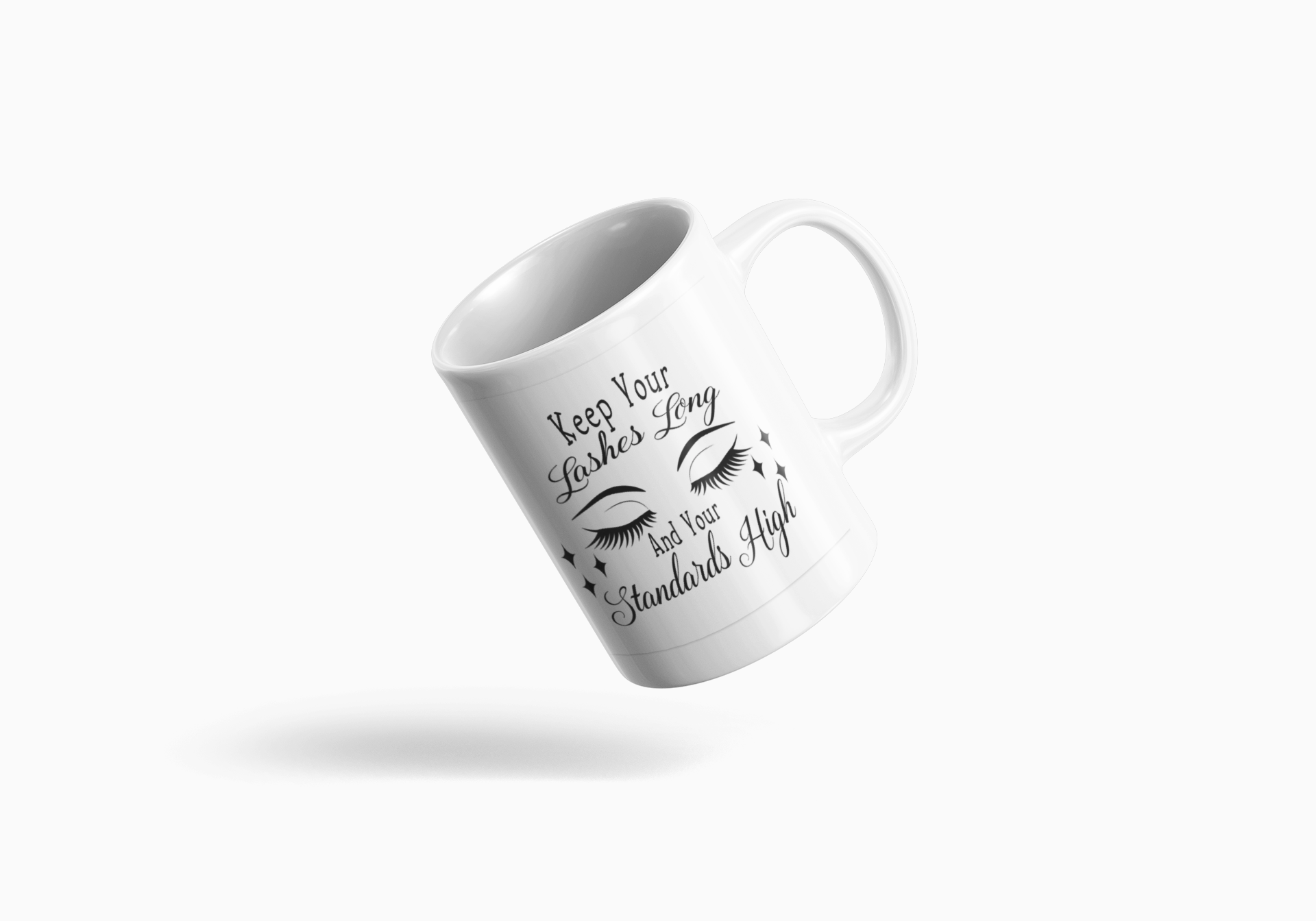 Glam Quote Mug — “Keep Your Lashes Long” Ceramic Coffee Mug | Cute Gift for Her  product thumbnail image