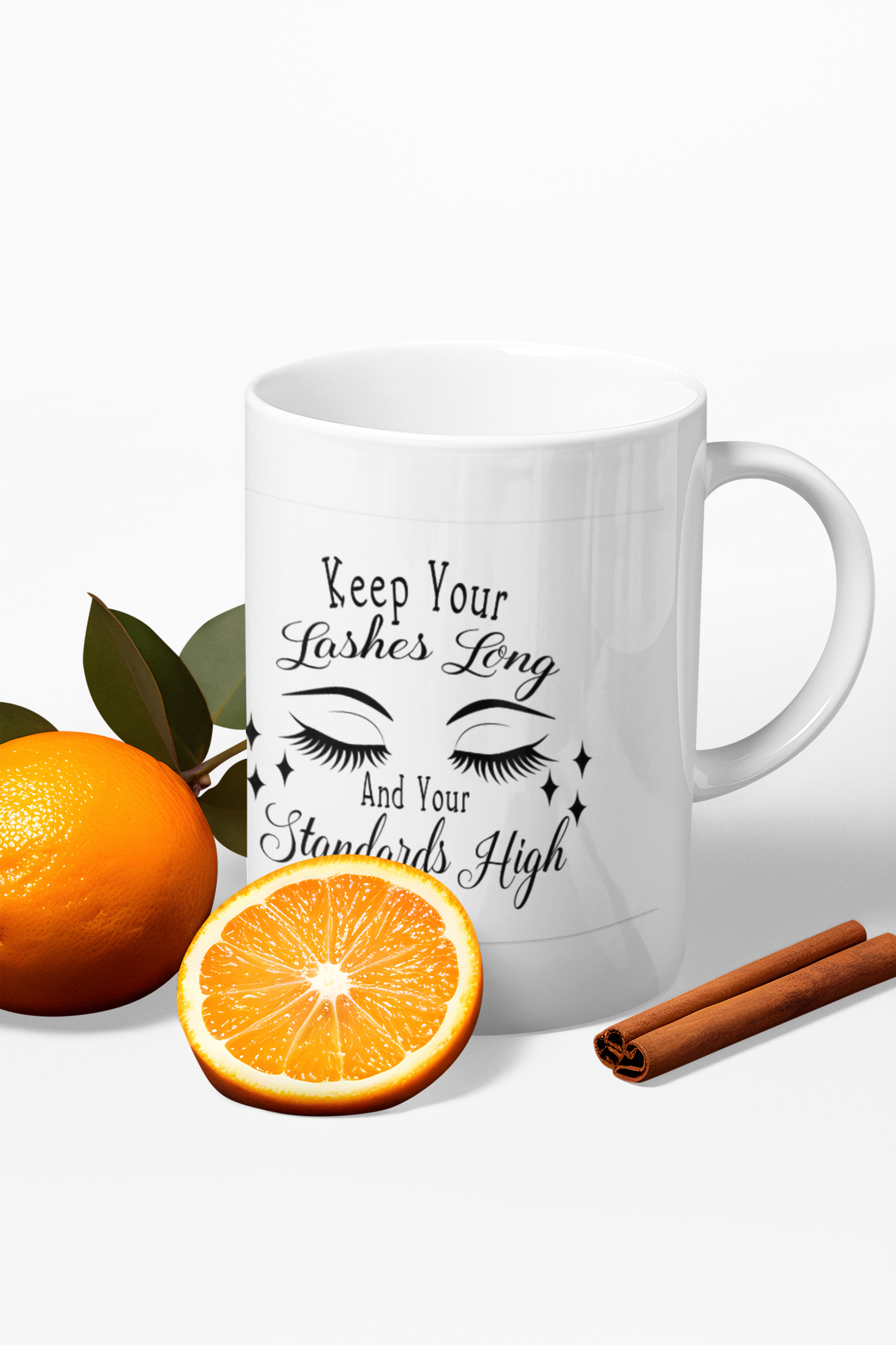 Glam Quote Mug — “Keep Your Lashes Long” Ceramic Coffee Mug | Cute Gift for Her  product thumbnail image