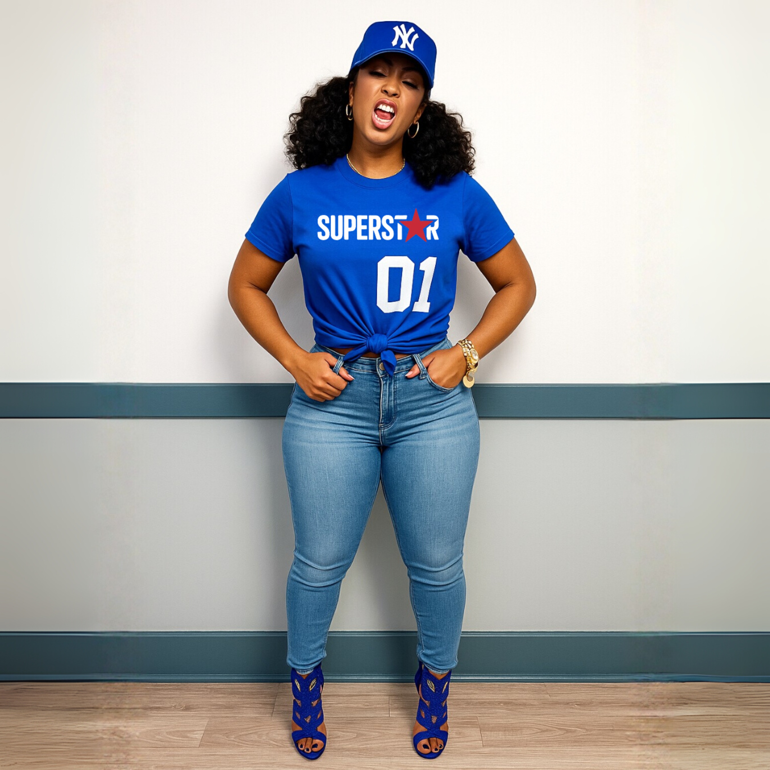 Unisex Softstyle Superstar Red/White/Royal Blue T-Shirt product thumbnail image Unisex Softstyle Superstar Red/White/Royal Blue T-Shirt product thumbnail image